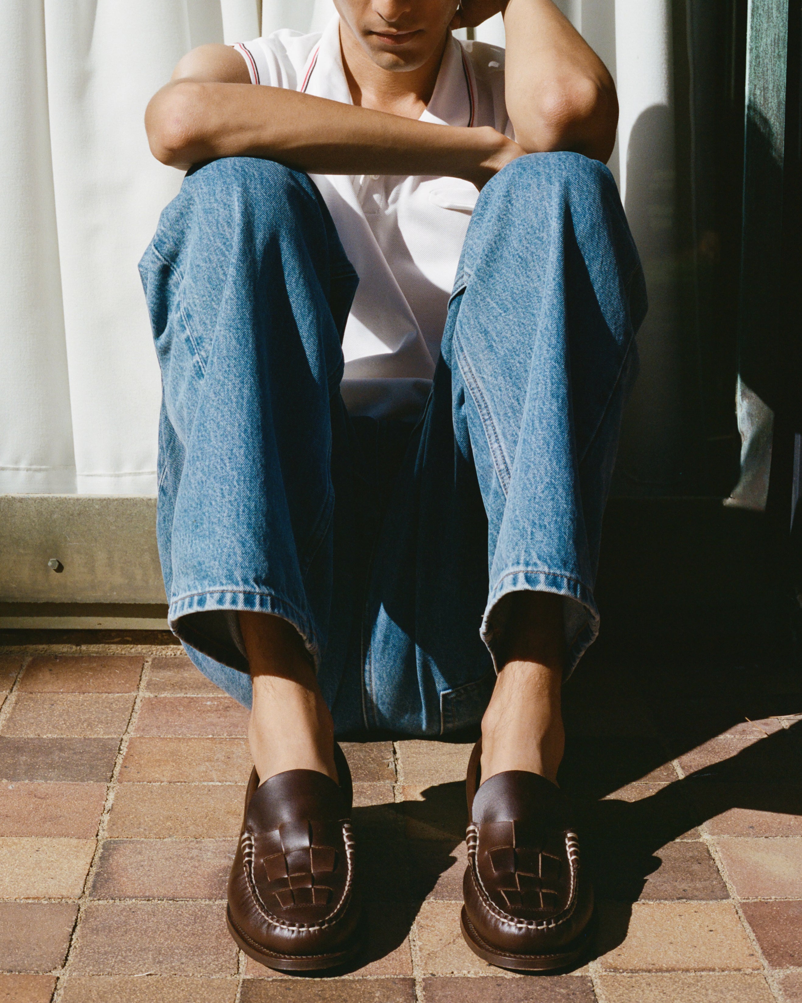 【関税込み】HEREU ブラック Nombela Veg Tan スリッポン NOMBELA VEG TAN - Men's Interwoven Detail Slip-on Loafer