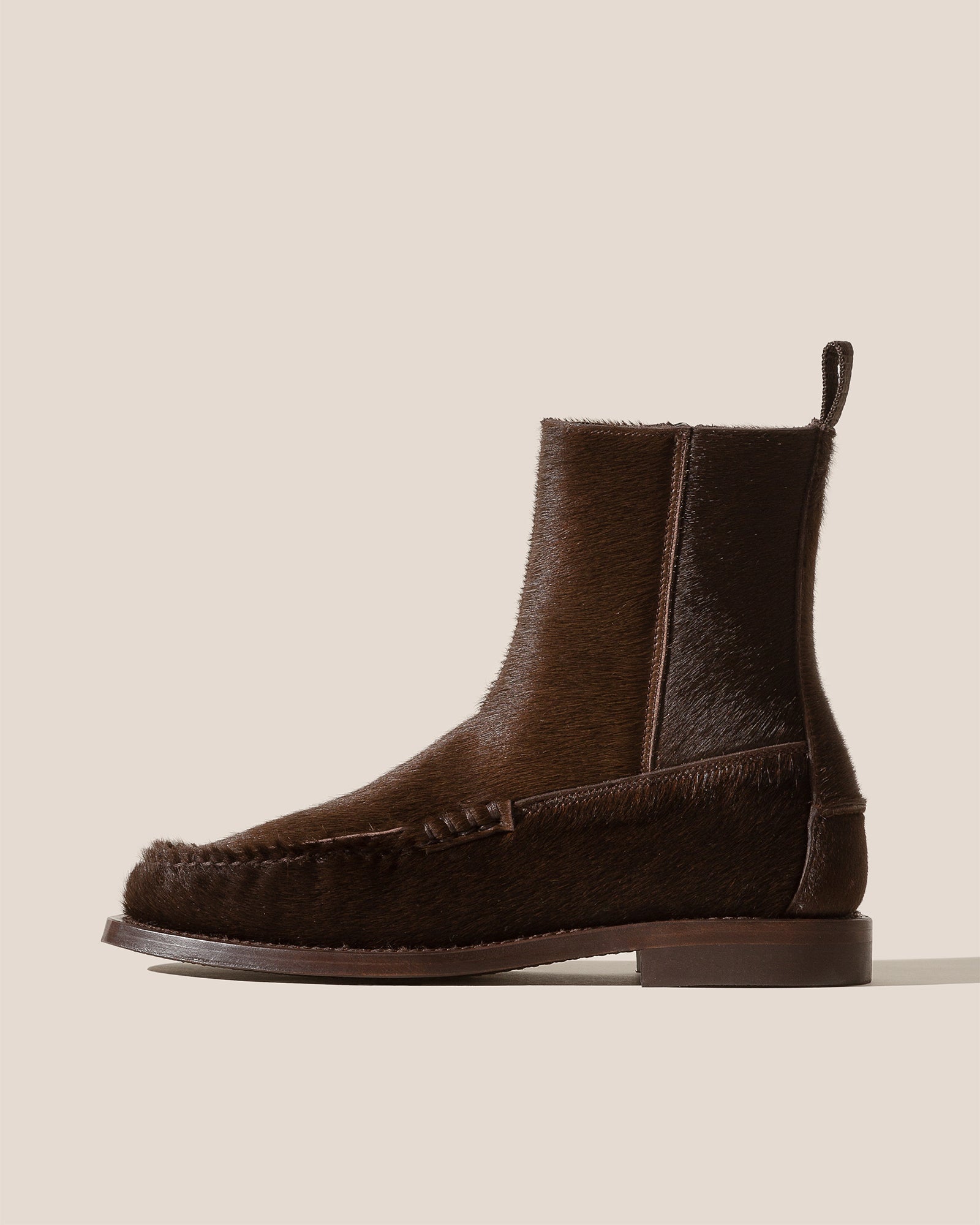 HEREU Brown Armenta Low Zipped Boots HEREU