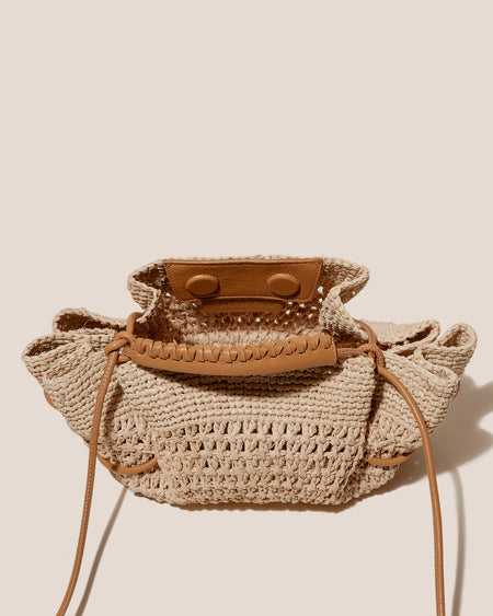 ARTA MINI CROCHET RAFFIA - Pleated Crossbody Bag