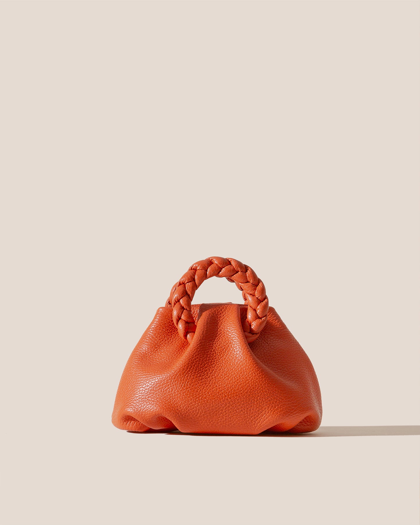 BOMBON GRAINY - Plaited-handle Leather Handbag