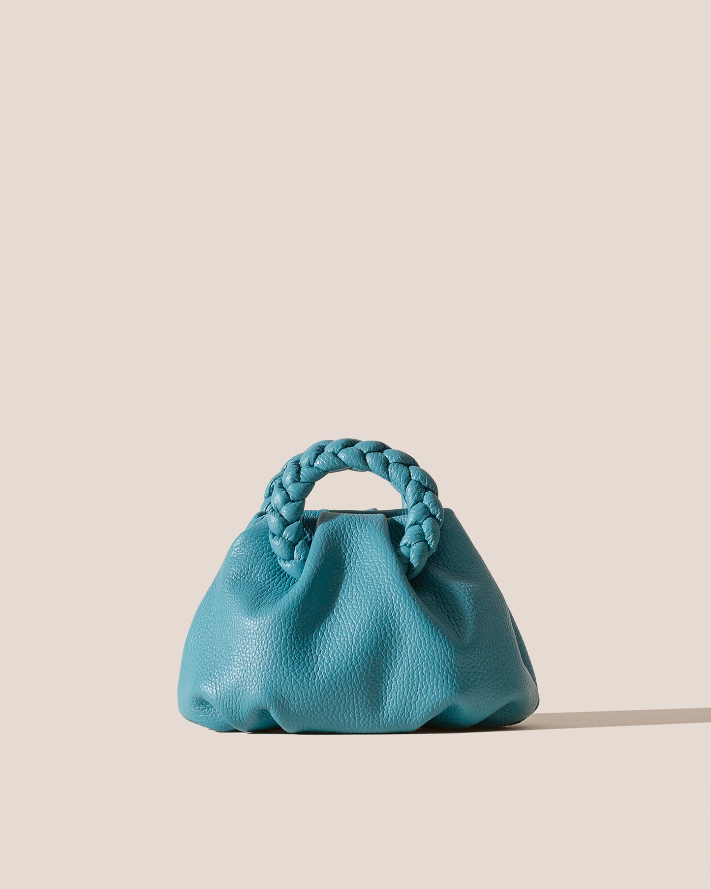 BOMBON GRAINY - Plaited-handle Leather Handbag