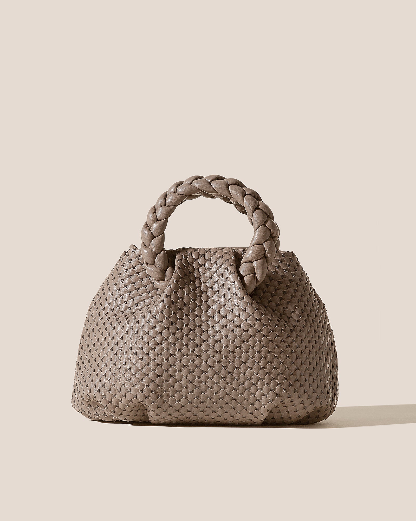 BOMBON M WOVEN - Plaited-handle Leather Crossbody Bag