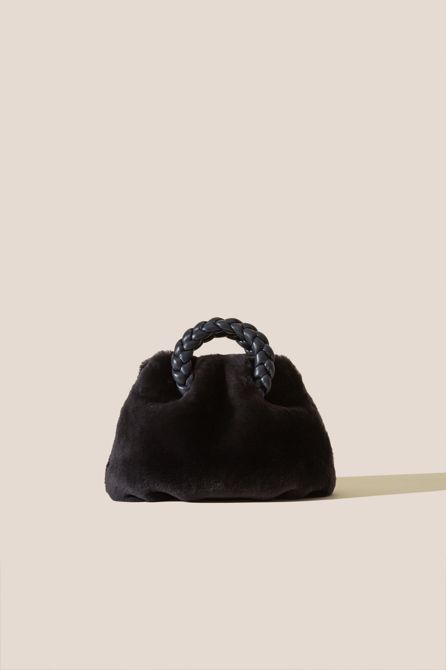 BOMBON SHEARLING - Plaited-handle Leather Handbag