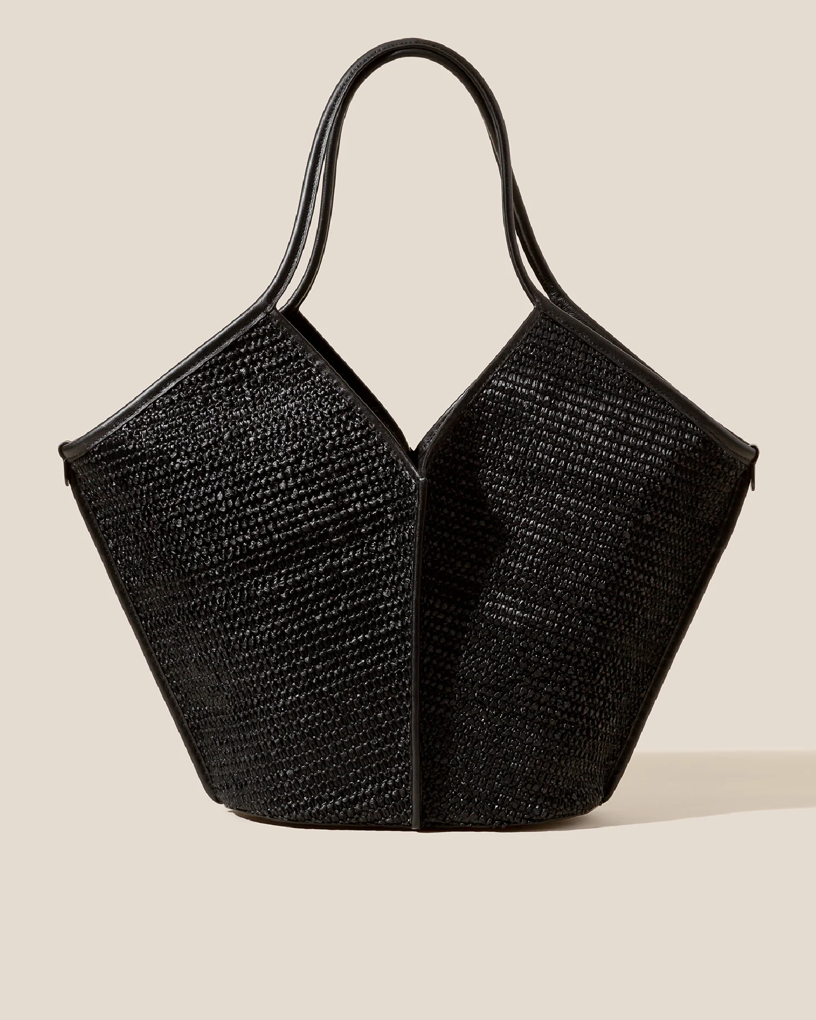 Hereu Calella ラフィアトートバッグ CALELLA RAFFIA - Leather-trimmed Tote Bag – Hereu Studio
