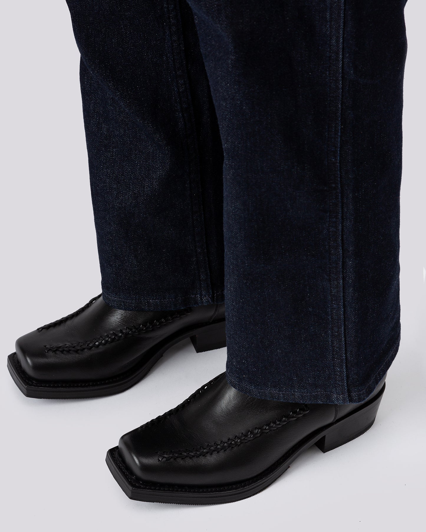 GALILEA - Square-Toe Braided Detail Boot