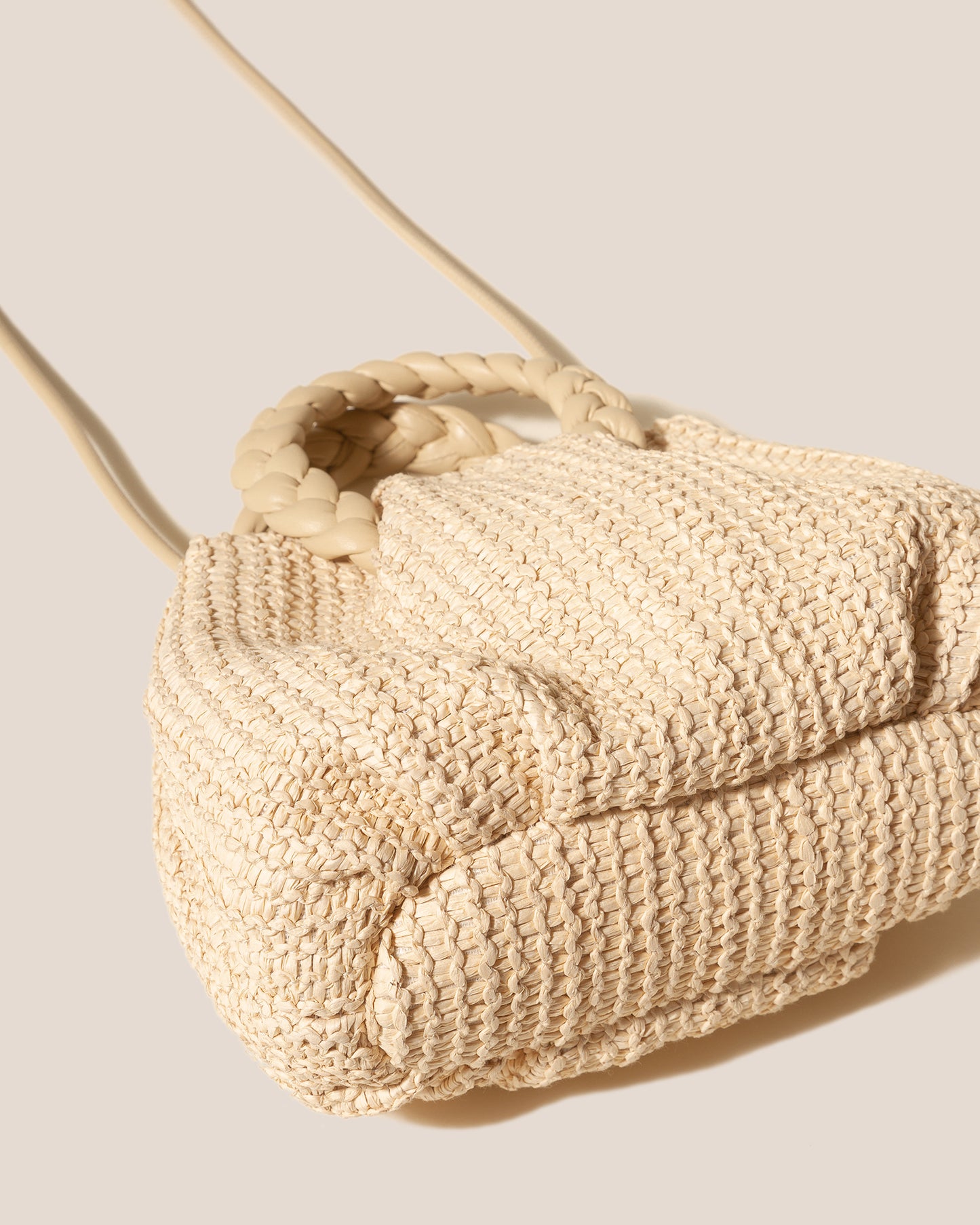 BOMBON M RAFFIA - Medium Plaited-handle Raffia Handbag