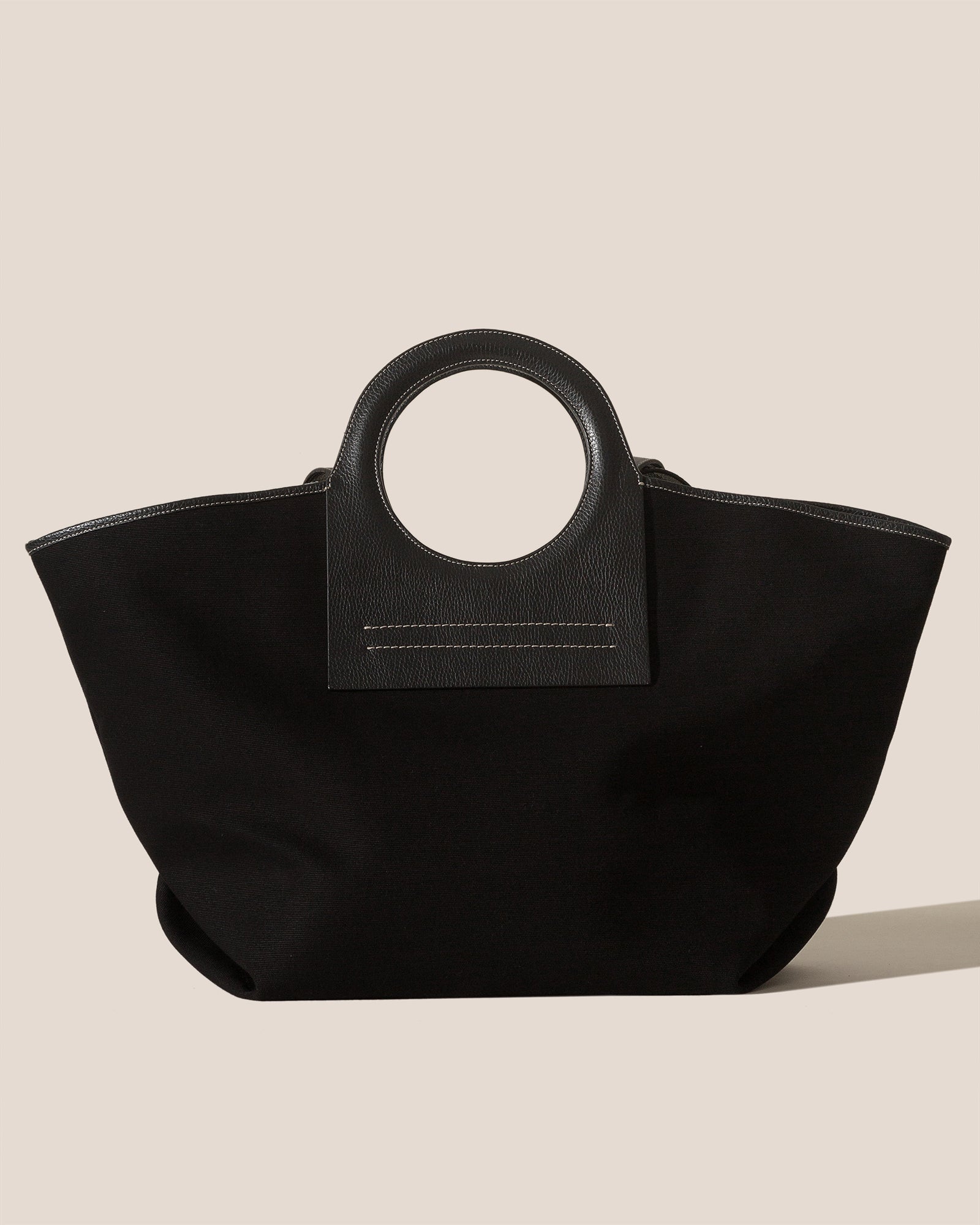 CALA L - Leather-trimmed Canvas Tote Bag – Hereu Studio