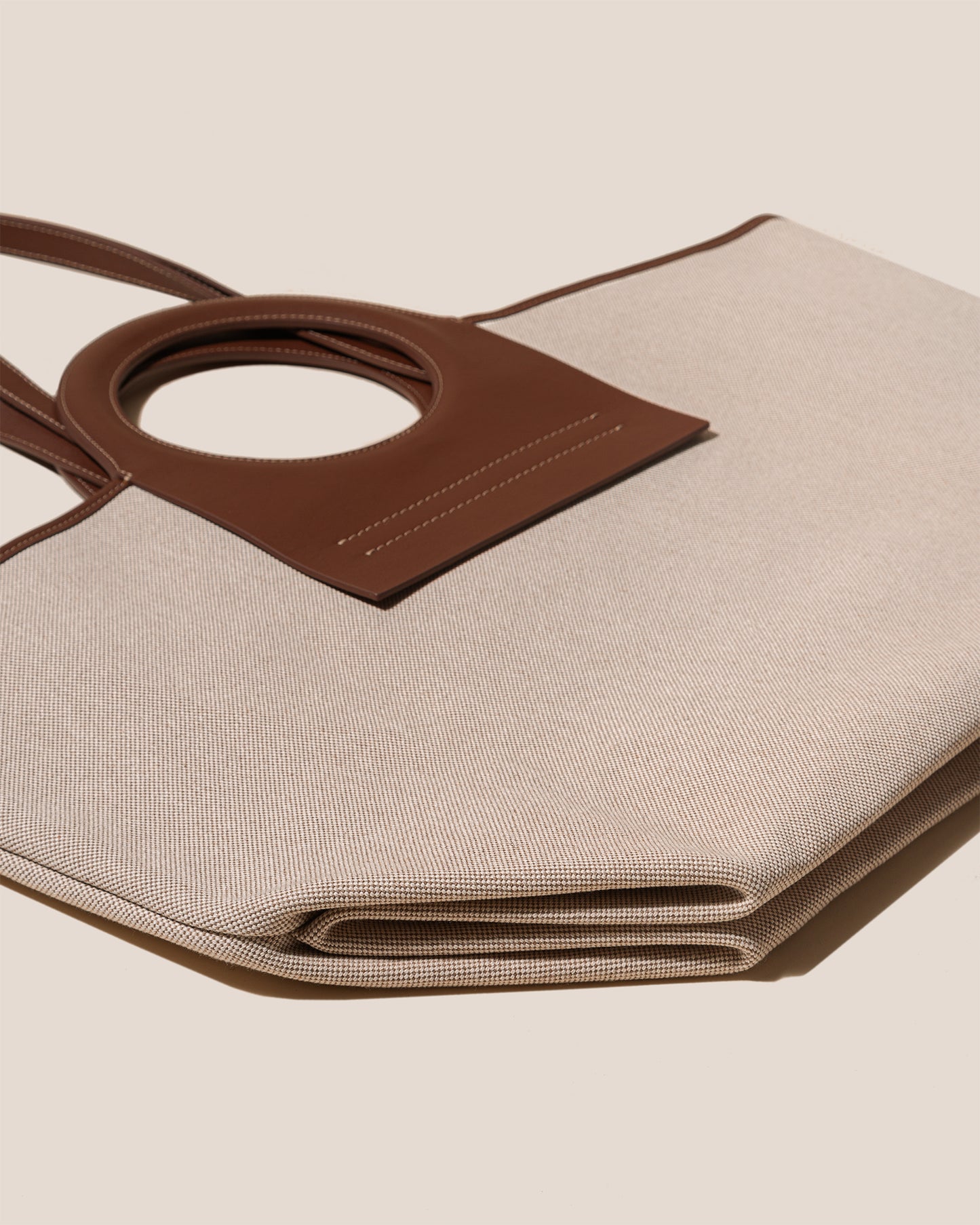 CALA S - Leather-trimmed Canvas Tote Bag