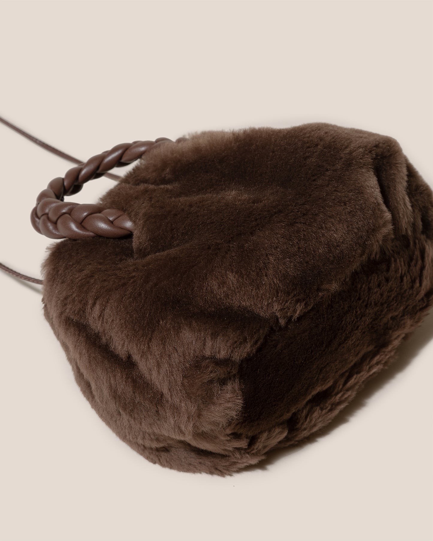 BOMBON SHEARLING - Plaited-handle Leather Handbag