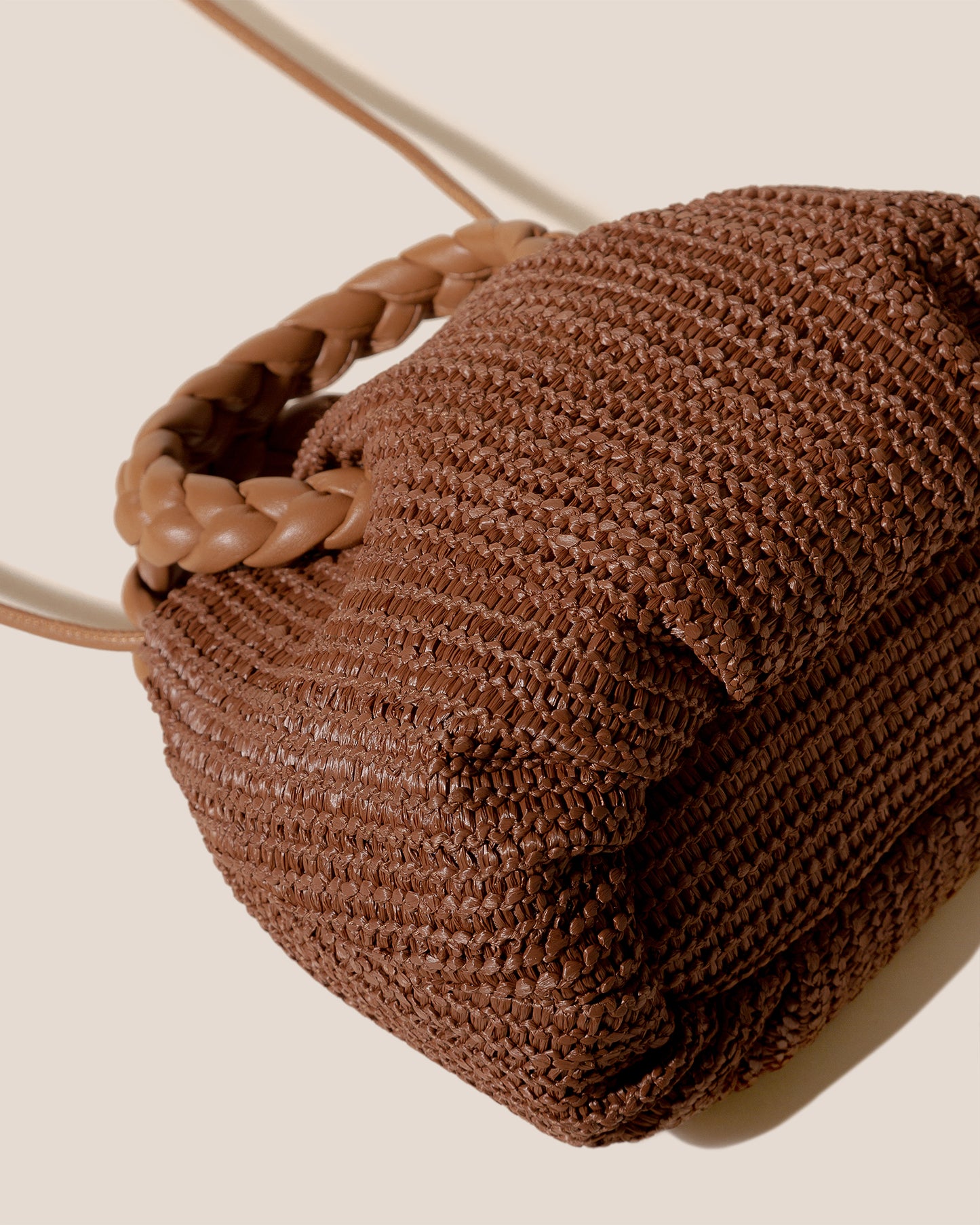 BOMBON M RAFFIA - Medium Plaited-handle Raffia Handbag