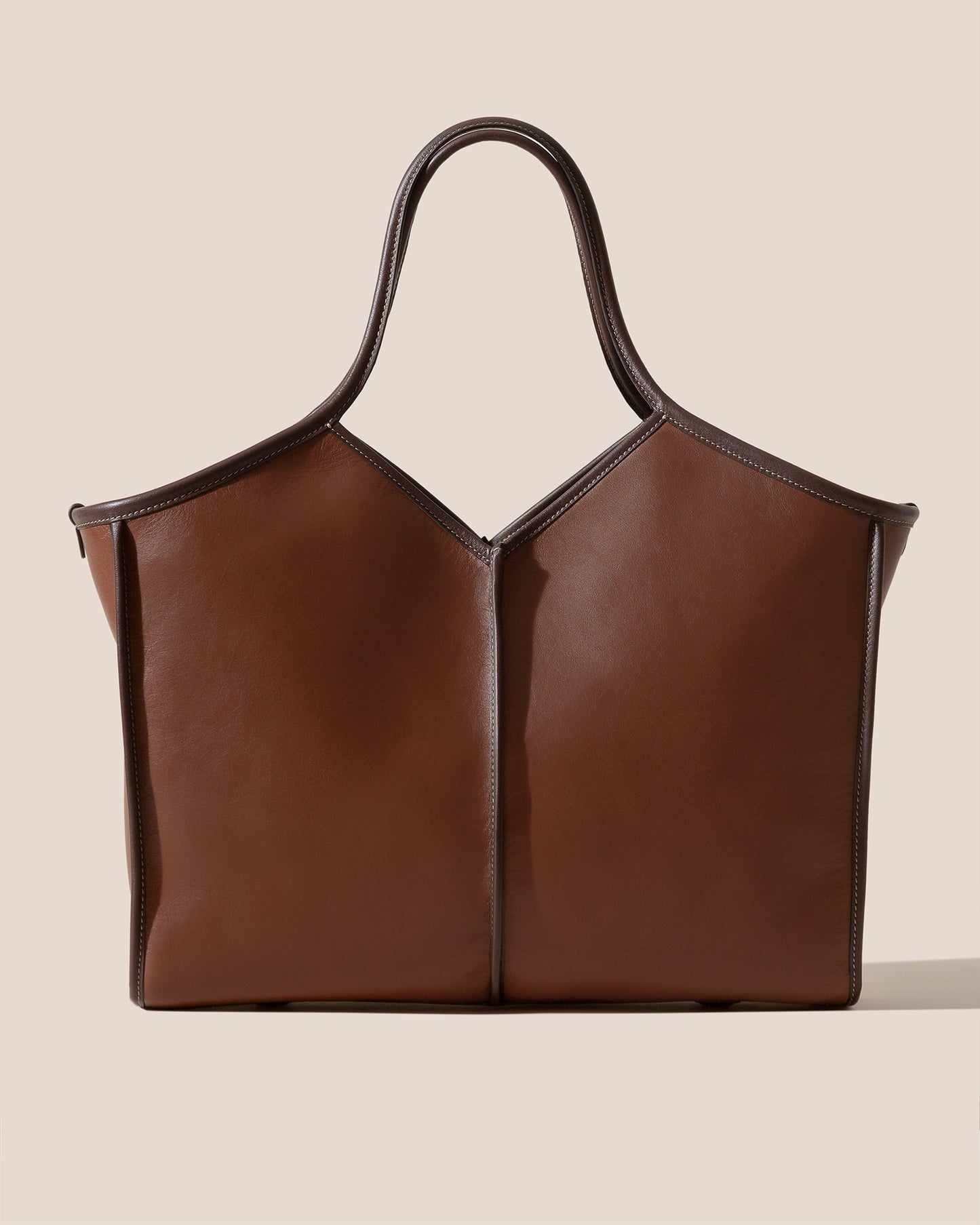 CALELLA SQUARED MEDIUM LEATHER - Leather-trimmed Tote Bag