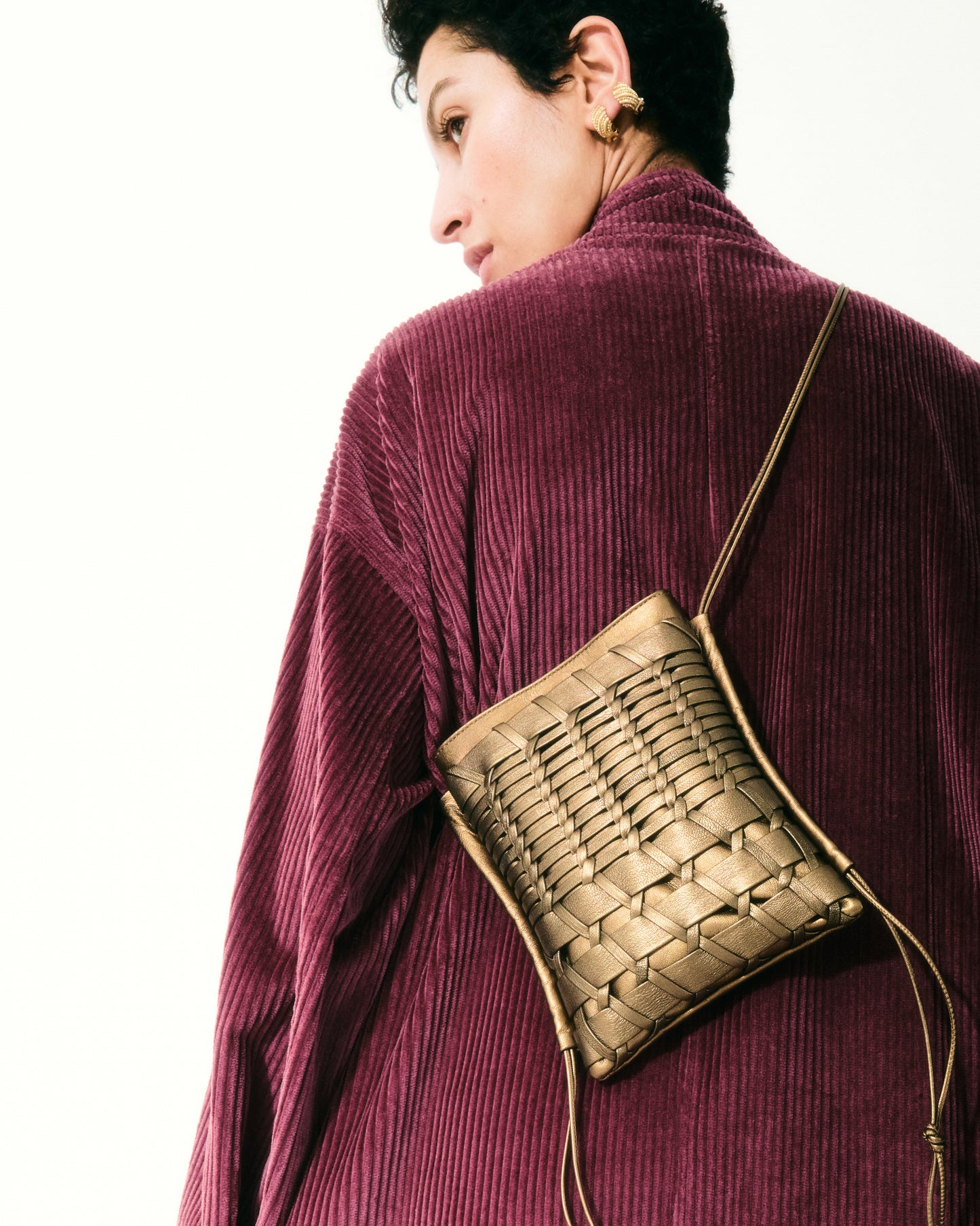 TRENA METALLIC - Flat Square Crossbody Bag