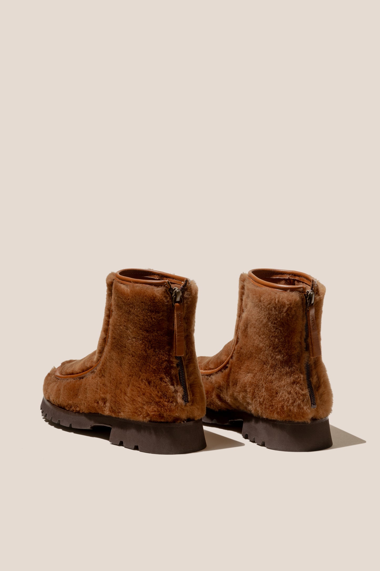 ARMENTA LOW ZIPPED - Shearling Low-calf Back Zip Boot