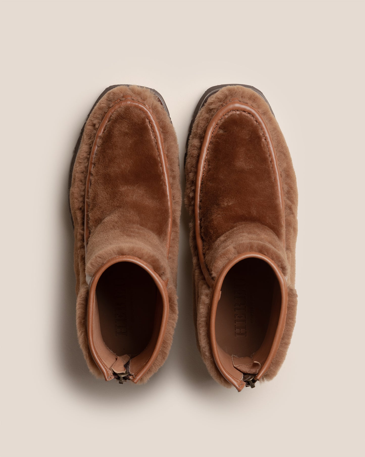 ARMENTA LOW ZIPPED - Shearling Low-calf Back Zip Boot