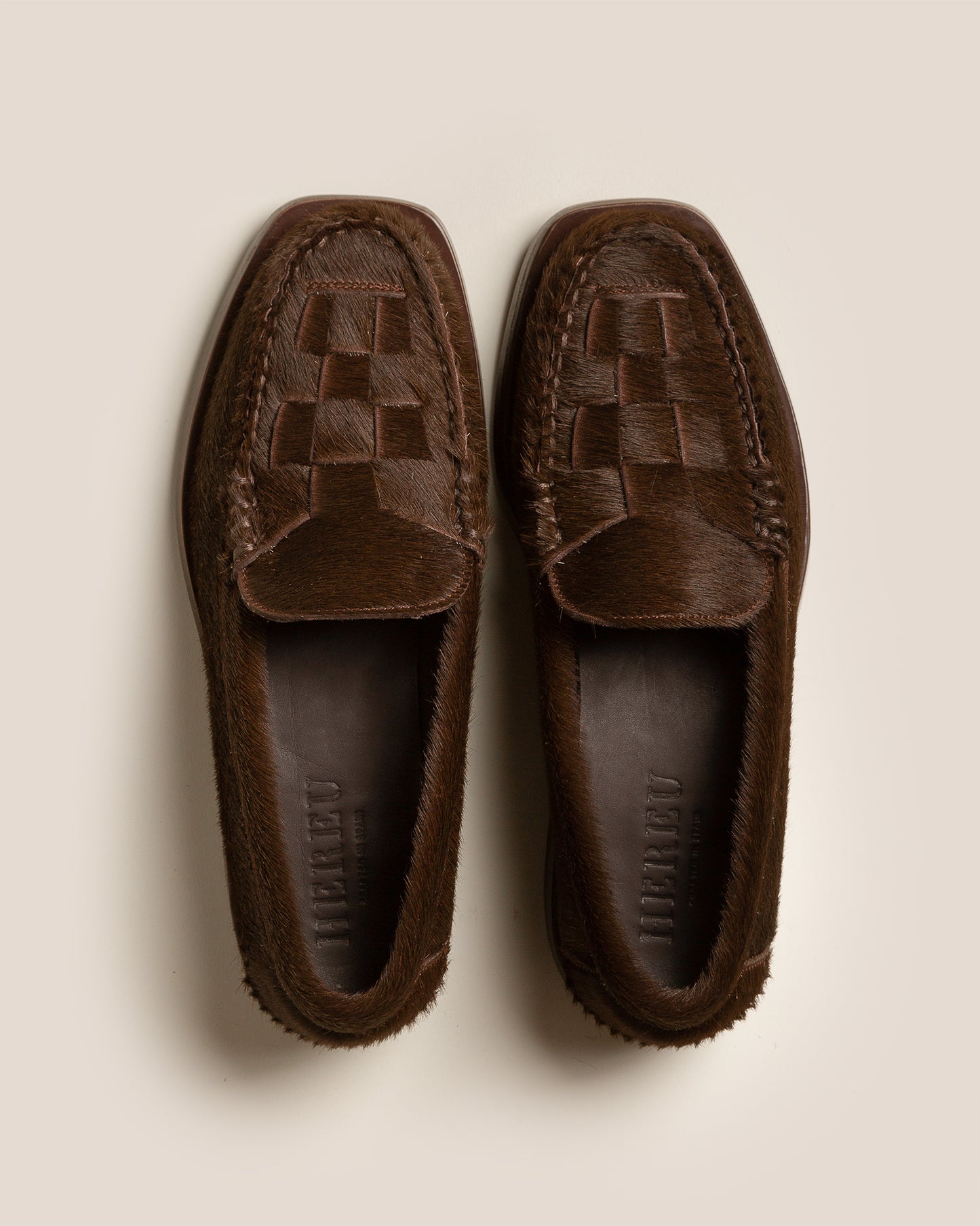 NOMBELA CALF HAIR - Interwoven Detail Slip-on Loafer