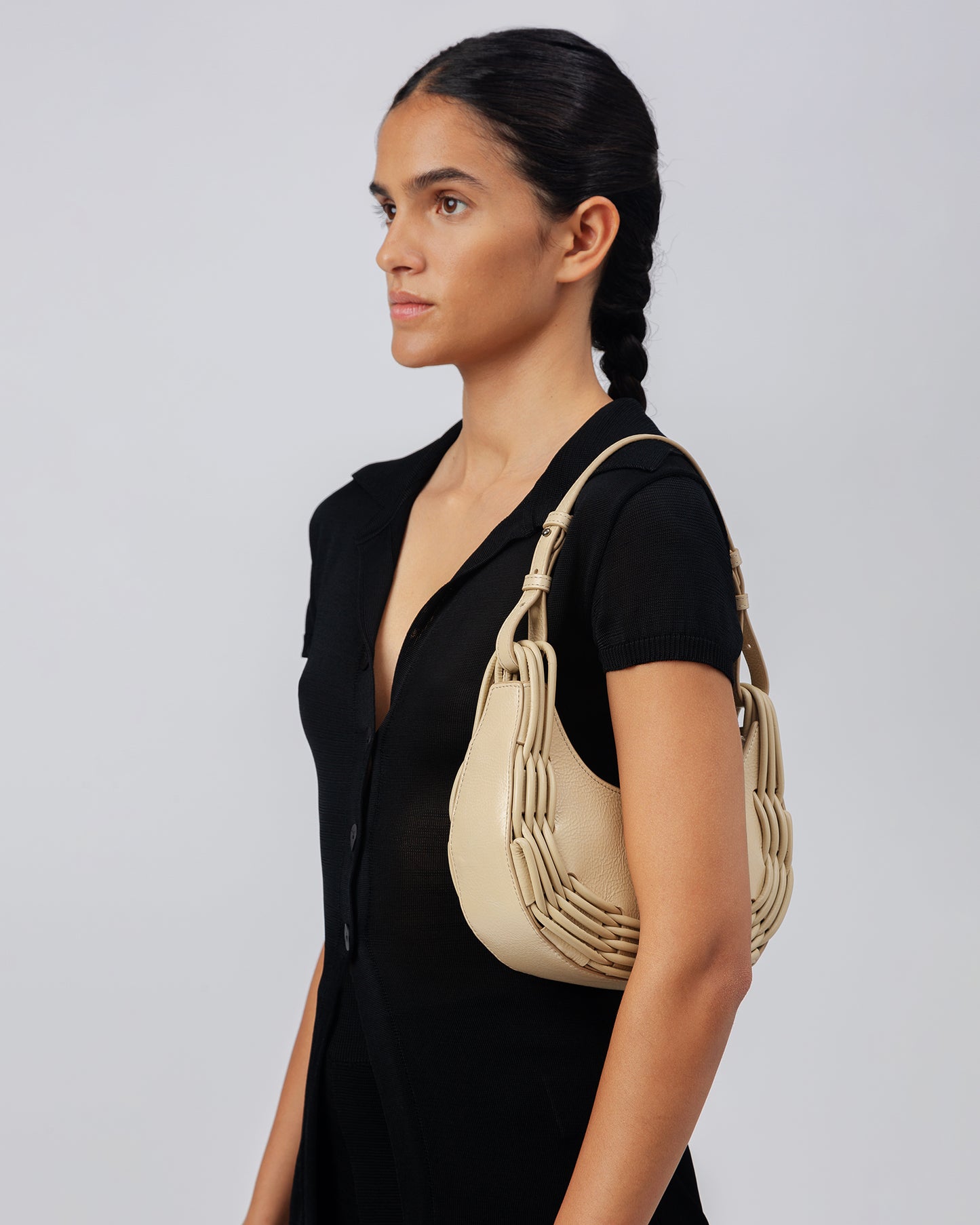 PINAR SHOULDER - Braided Detail Shoulder Bag