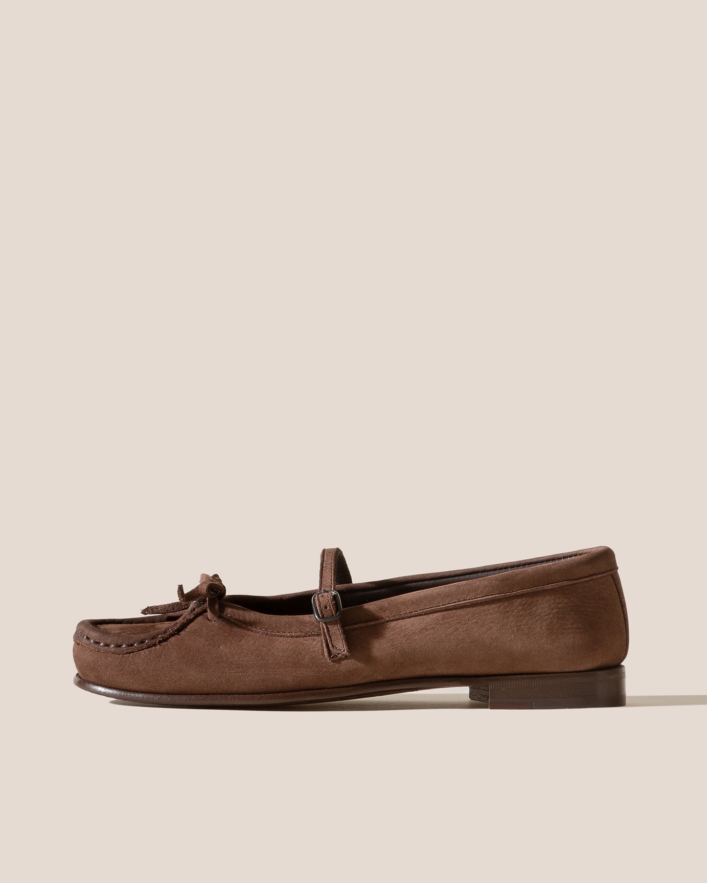 ROSES NUBUCK - Bound Moccasin Mary Jane