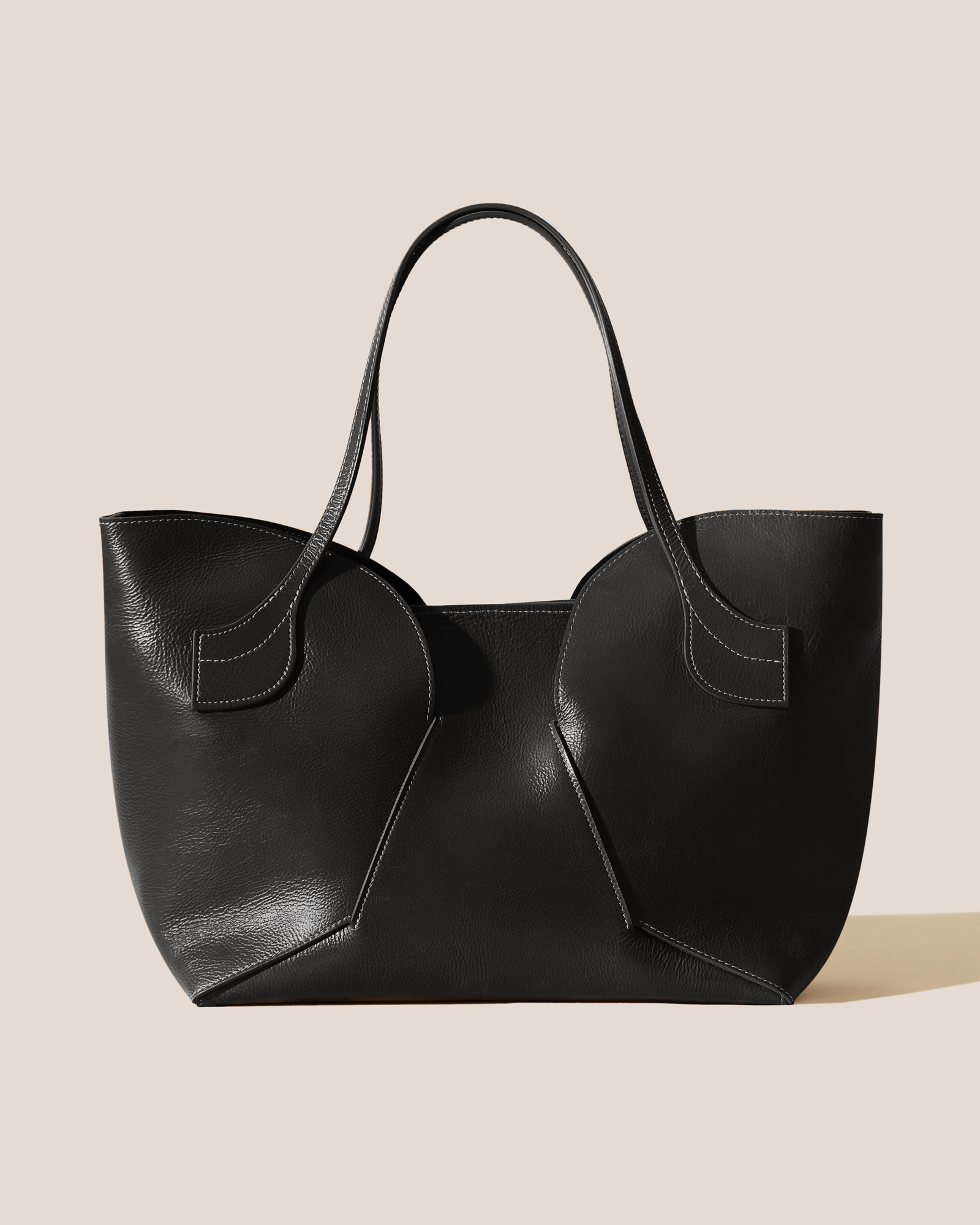 SEPAL L GRAINY - Large Tulip Shape Zipped Tote Bag