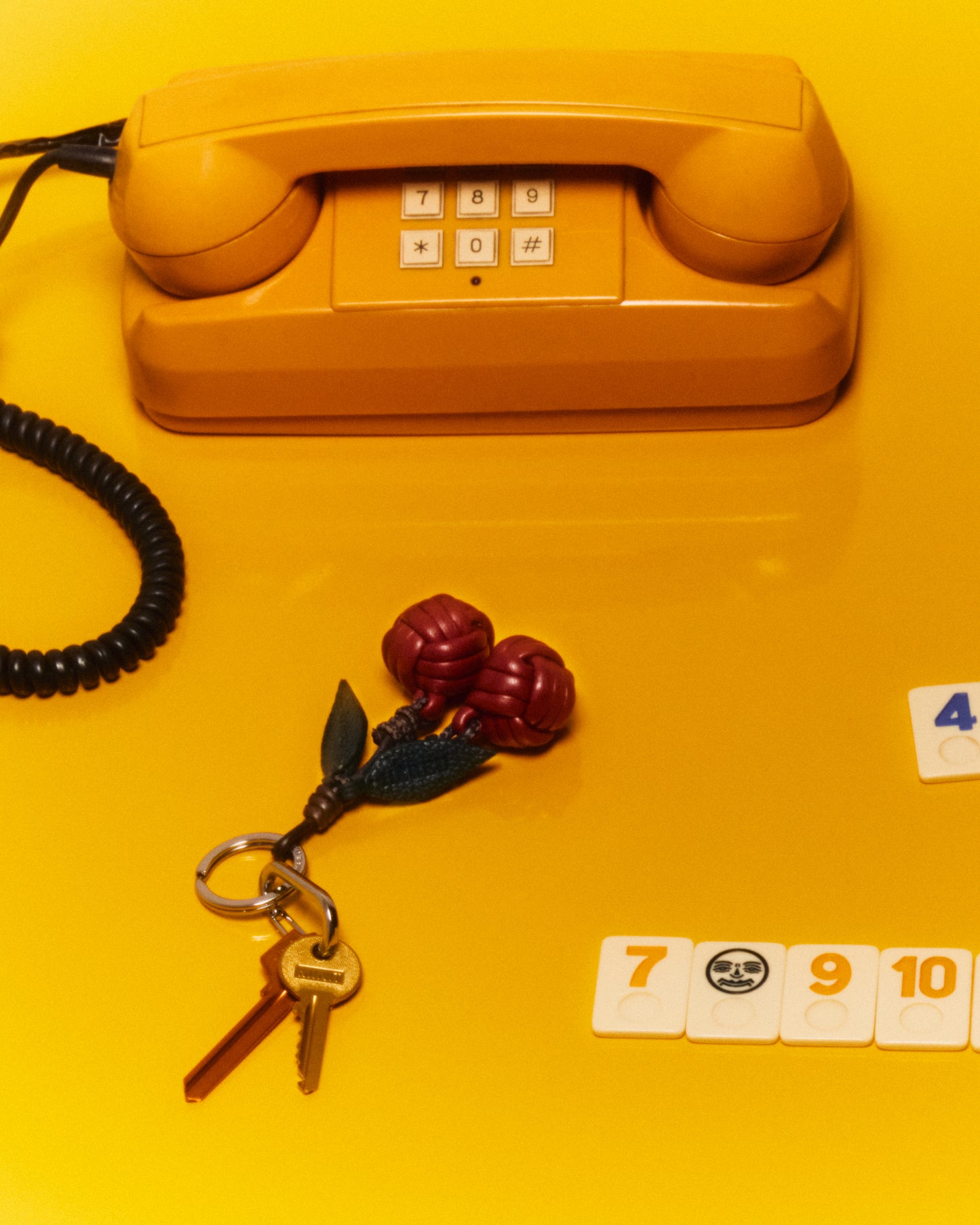 CIRERES - Hand-Knotted Cherries Leather Key Holder