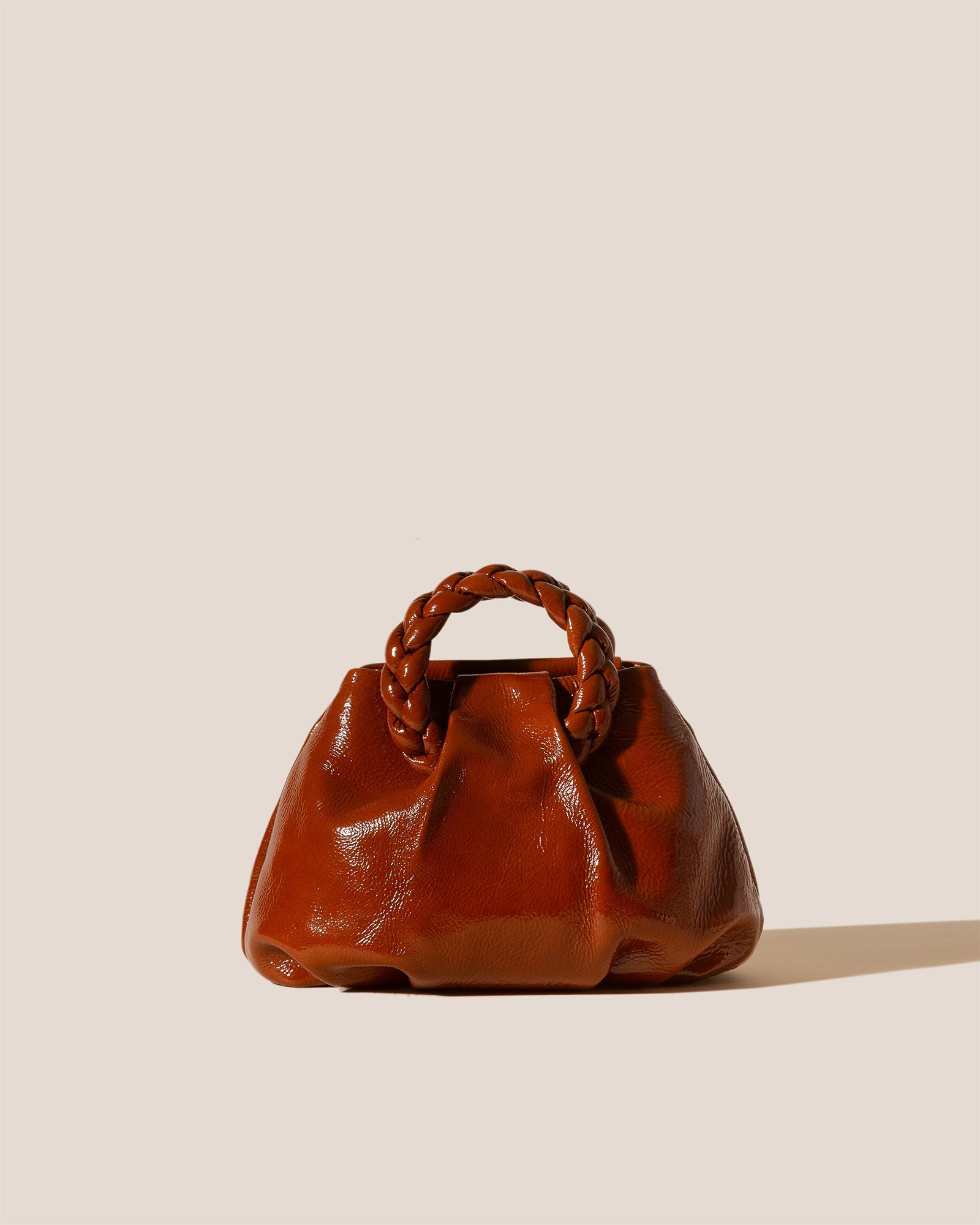 Bombon braided handle leather handbag by Hereu