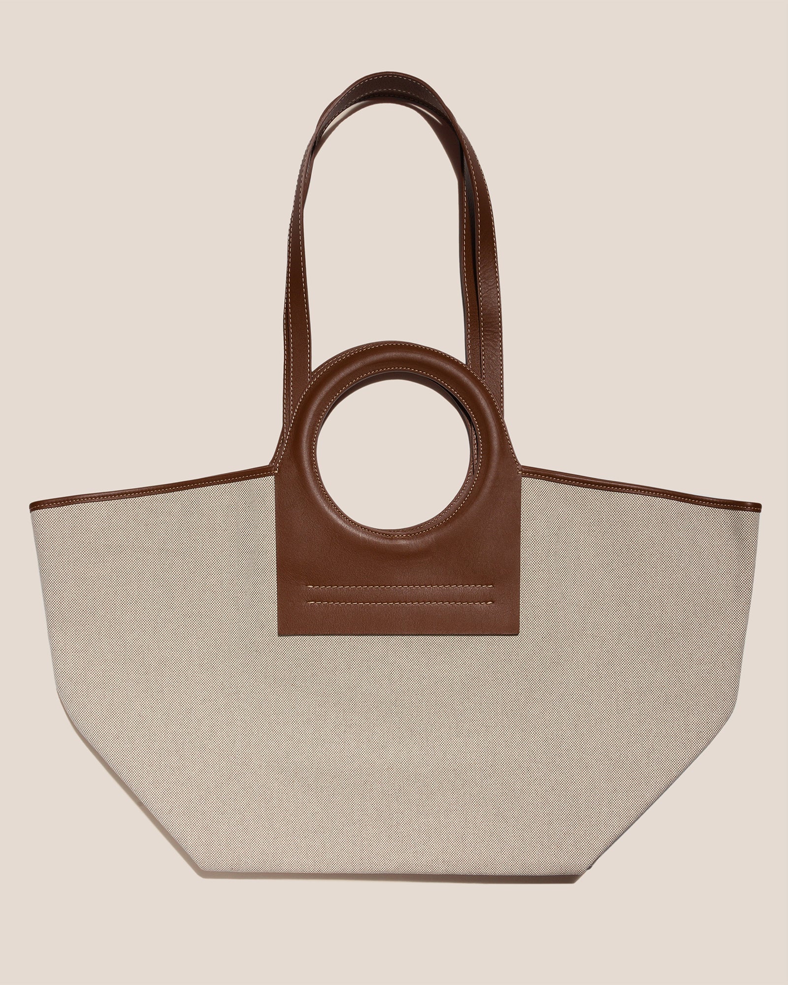 Leather Sculpture Tote Bag with Inner Clutch Size unica