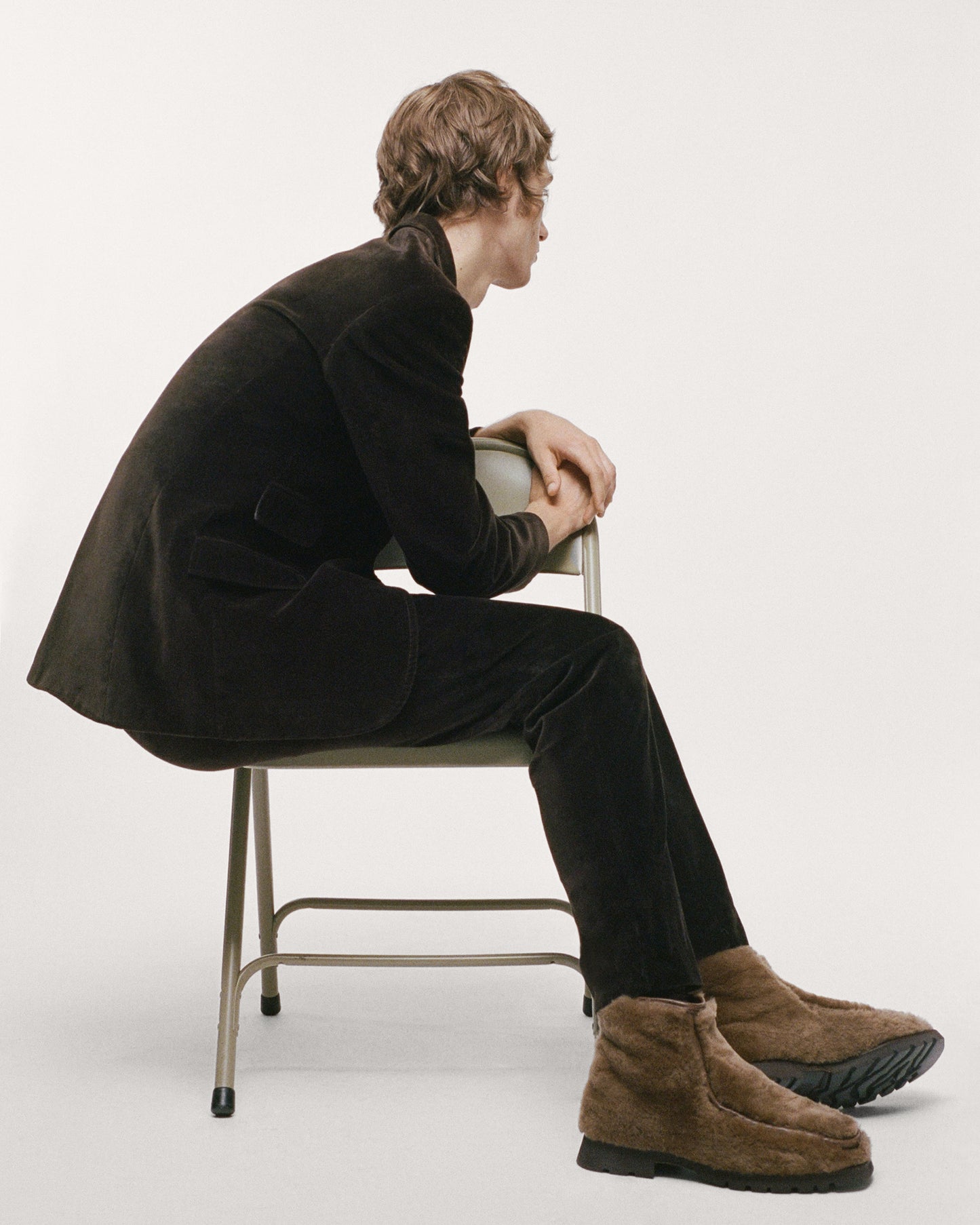 ARMENTA LOW ZIPPED - Men's Shearling Low-calf Back Zip Boot