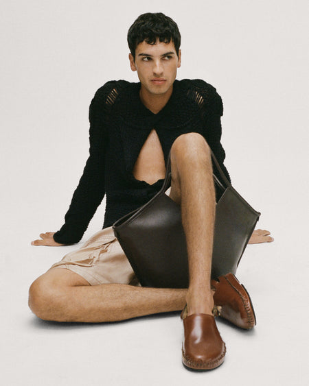 CARGOL SHEARLING - Men's Whipstitched Slingback Clog