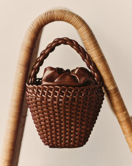 FIOL TOTE LEATHER - Hand-Braided Mini Tote Bag