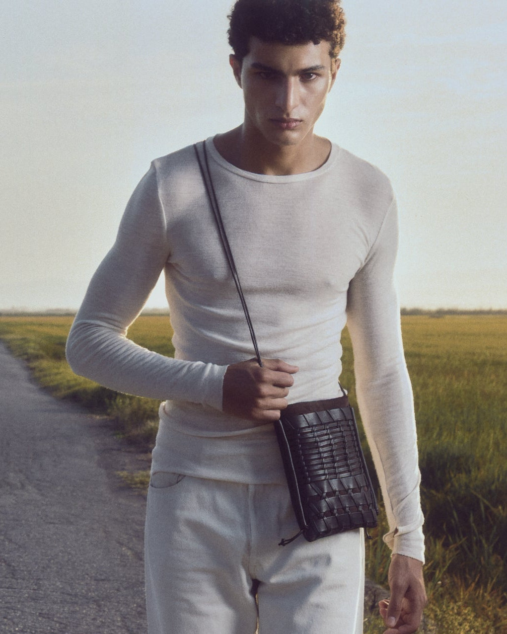 TRENA SUEDE - Flat Square Crossbody Bag