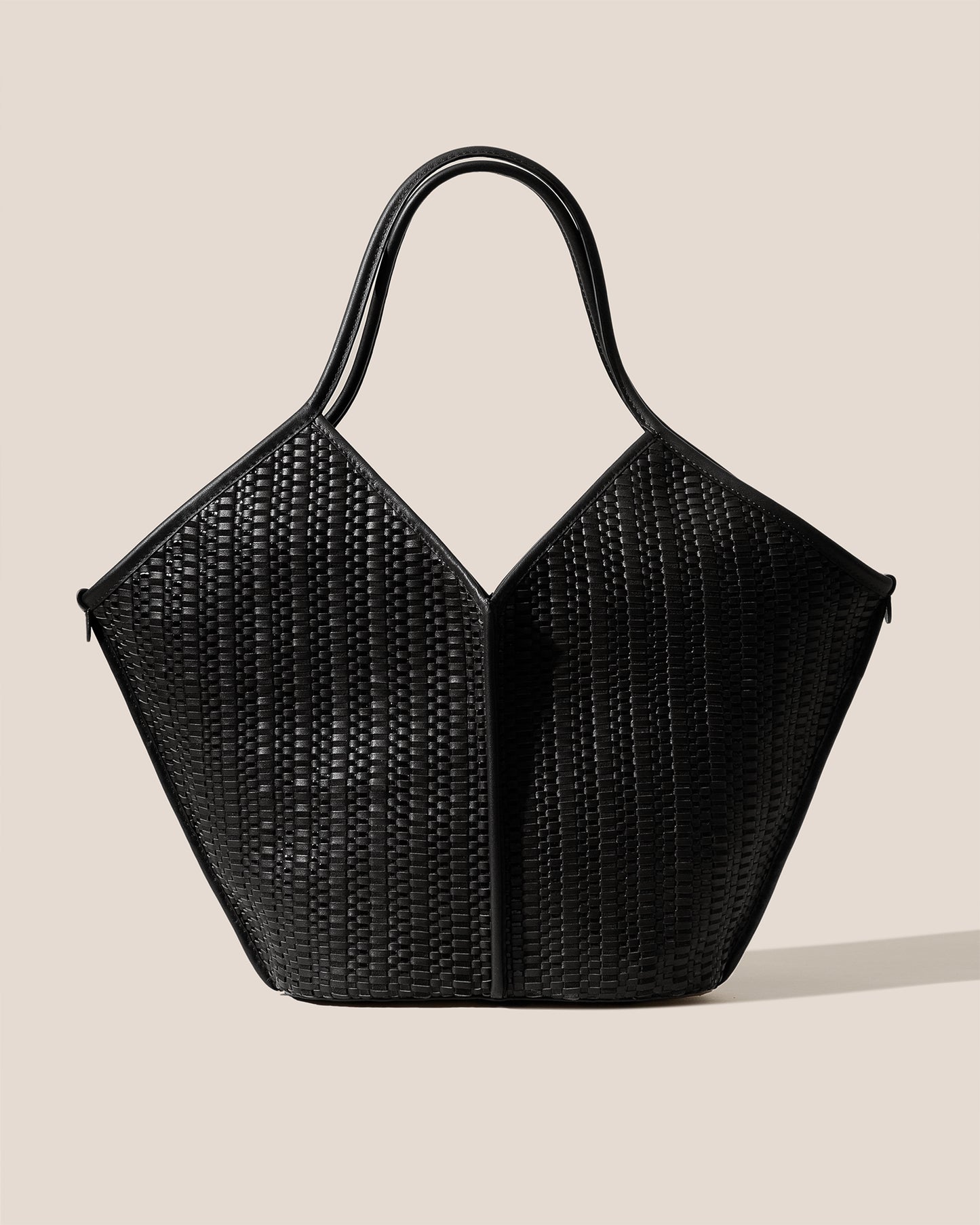 CALELLA WOVEN - Leather-trimmed Tote Bag