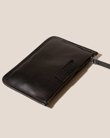 CALELLA SQUARED MEDIUM GRAINY - Leather-trimmed Tote Bag