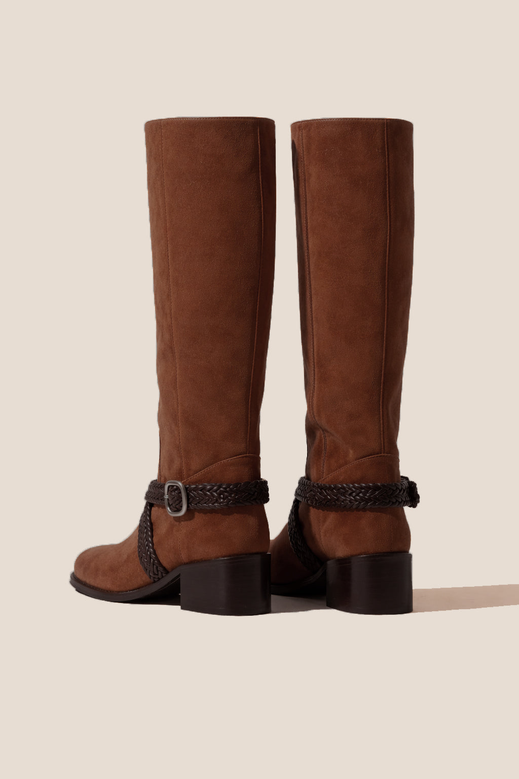LLIGADA SUEDE - Belt Detail Knee-High Boot