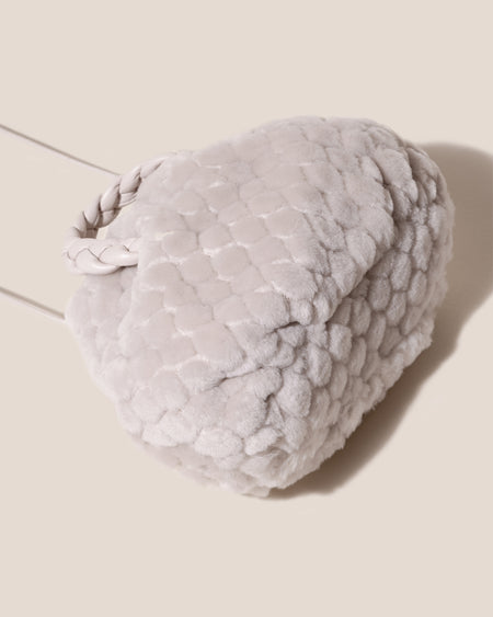 BOMBON QUILTED SHEARLING - Plaited-handle Leather Handbag