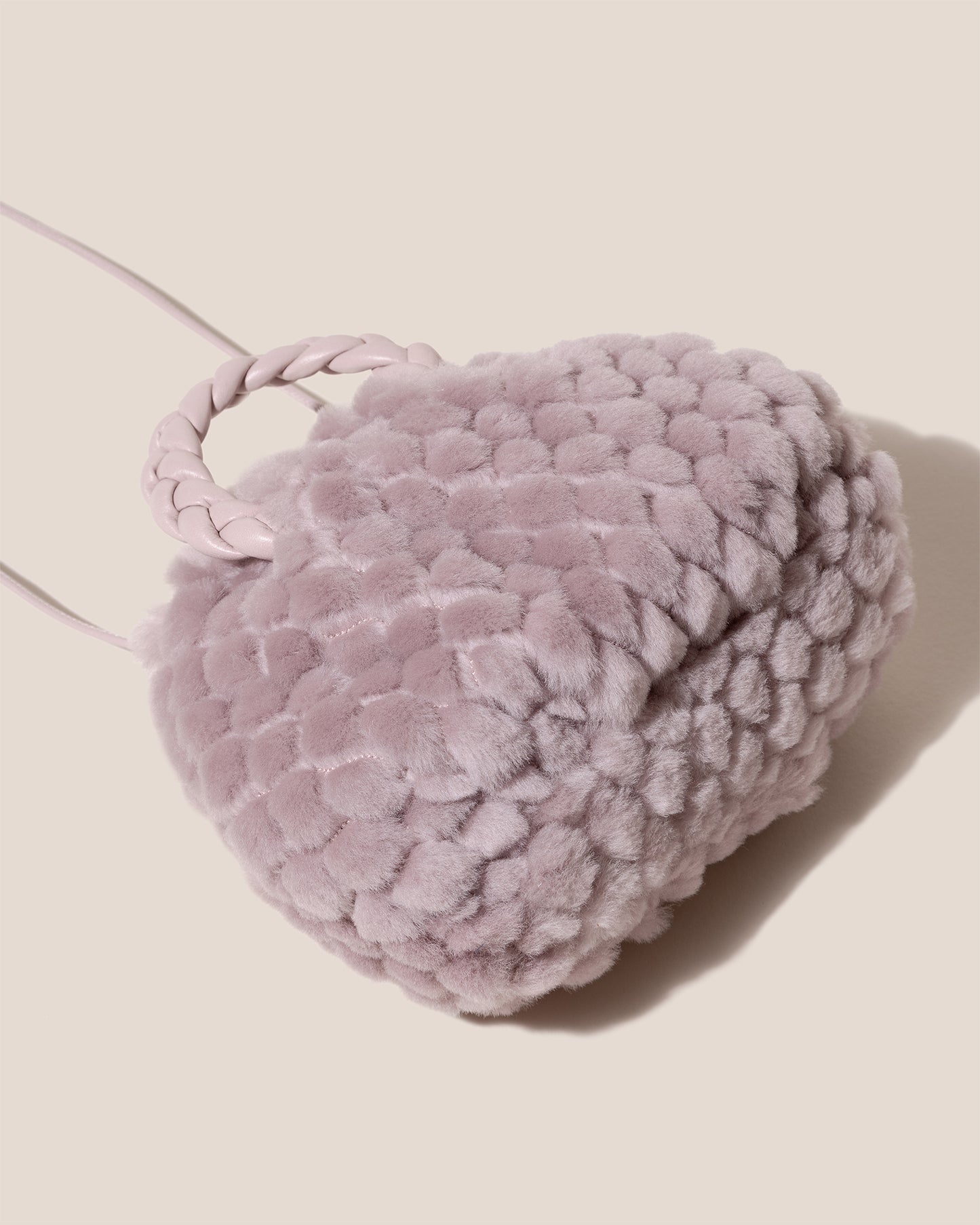 BOMBON QUILTED SHEARLING - Plaited-handle Leather Handbag