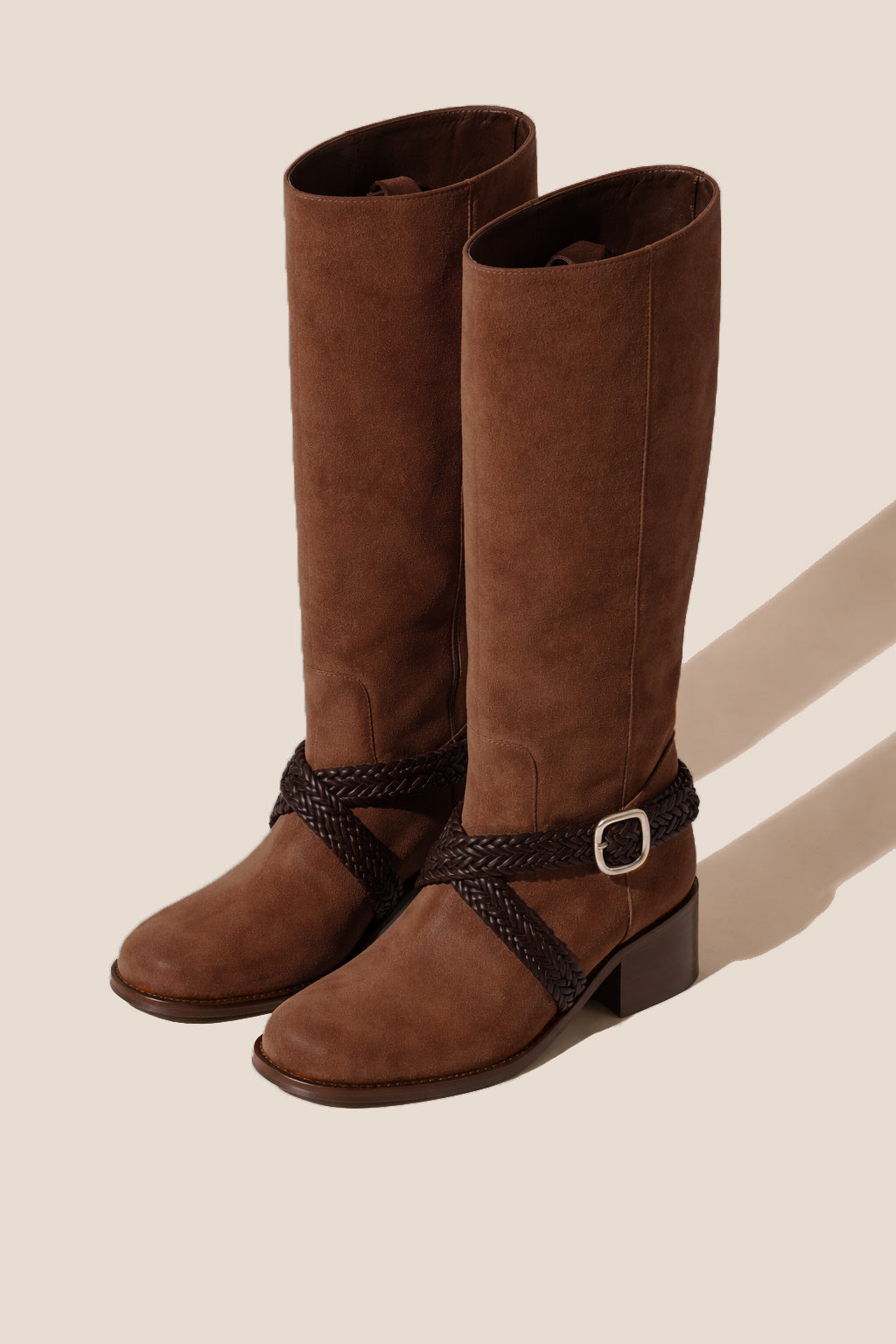 LLIGADA SUEDE - Belt Detail Knee-High Boot