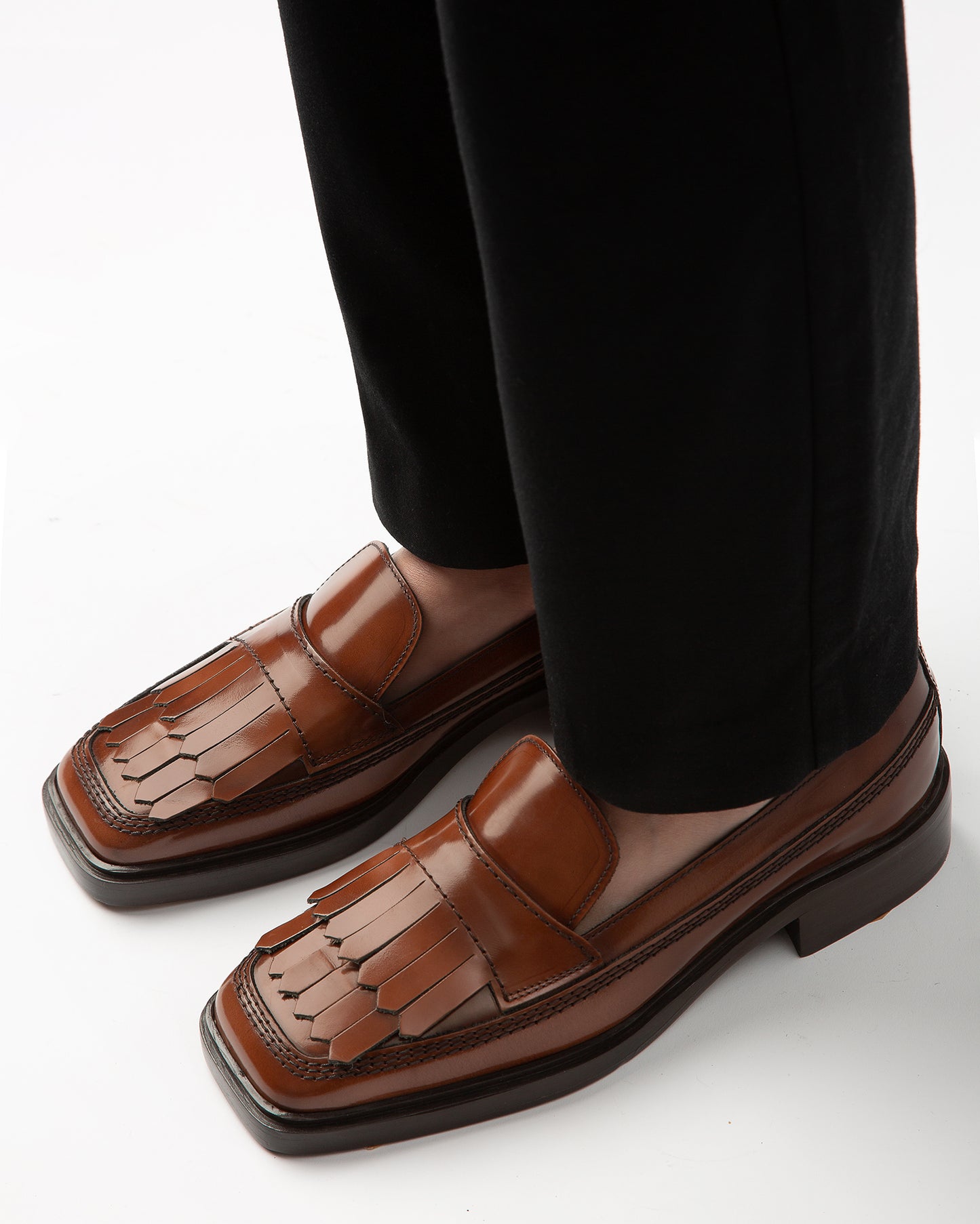 AINA POLISHED - Fringed Slip-On Loafer