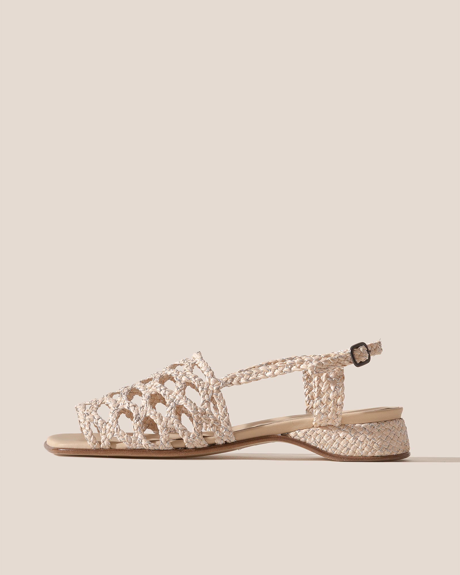 ALZIRA RAFFIA LUREX - Woven Slingback Sandal