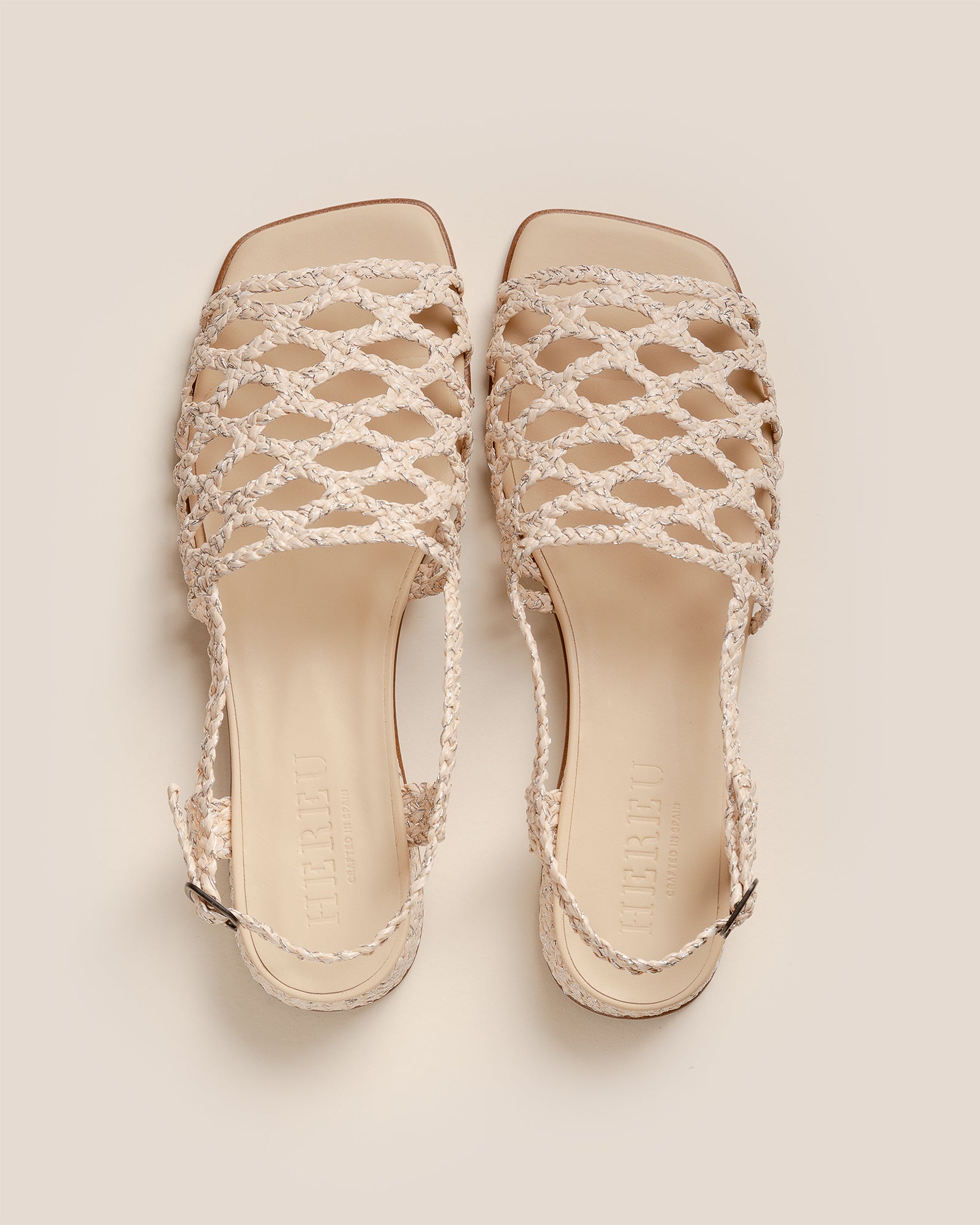 ALZIRA RAFFIA LUREX - Woven Slingback Sandal