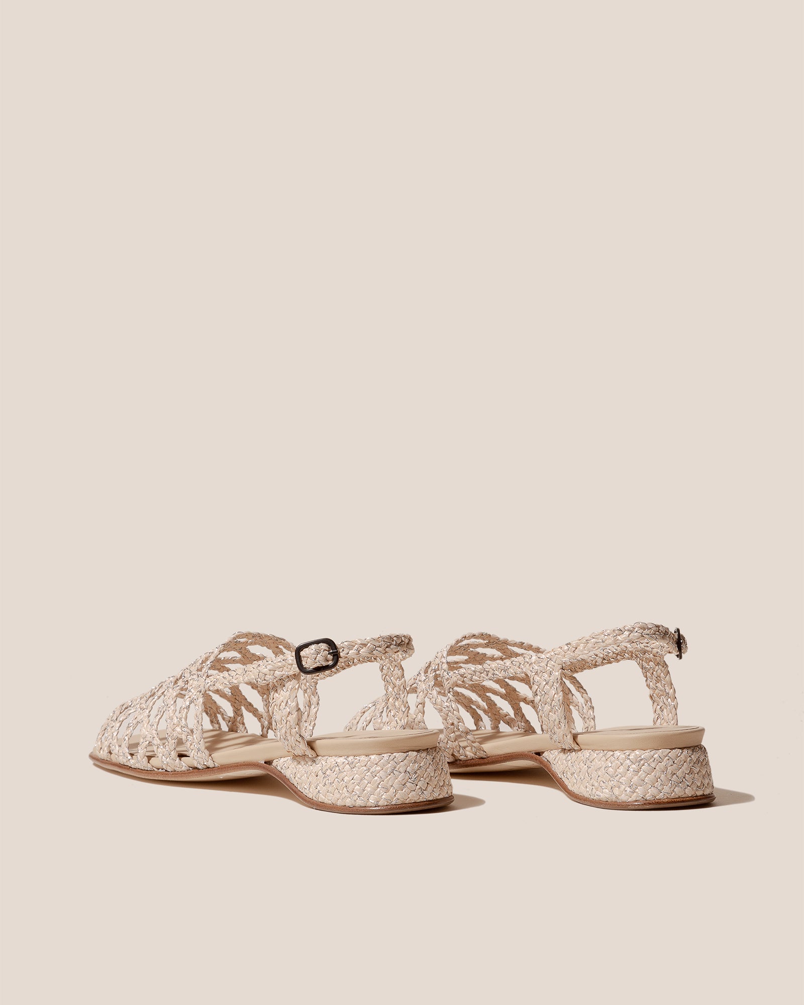 ALZIRA RAFFIA LUREX - Woven Slingback Sandal
