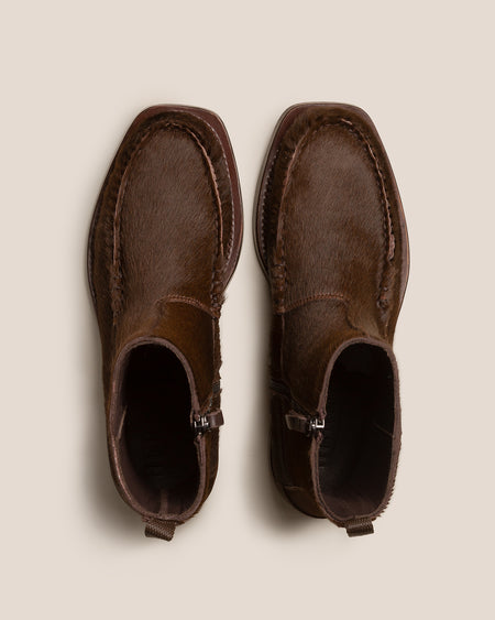 ANDREU CALF HAIR - Low-calf Zipped Boot
