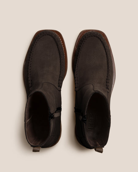 ANDREU SUEDE - Low-calf Zipped Boot