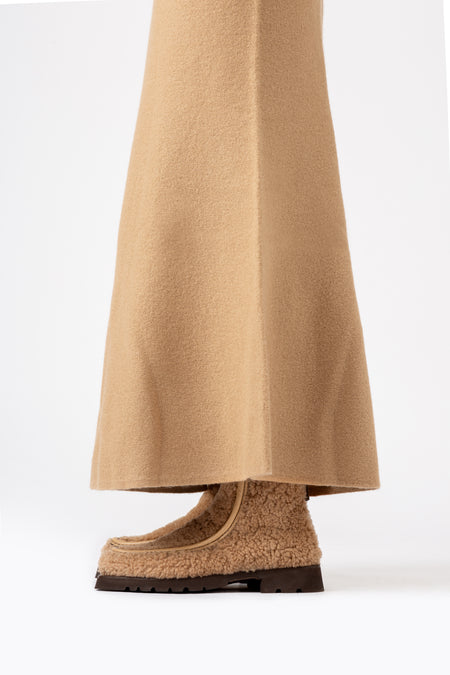 ARMENTA LOW ZIPPED CURLY SHEARLING - Back Zip Low-calf Boot