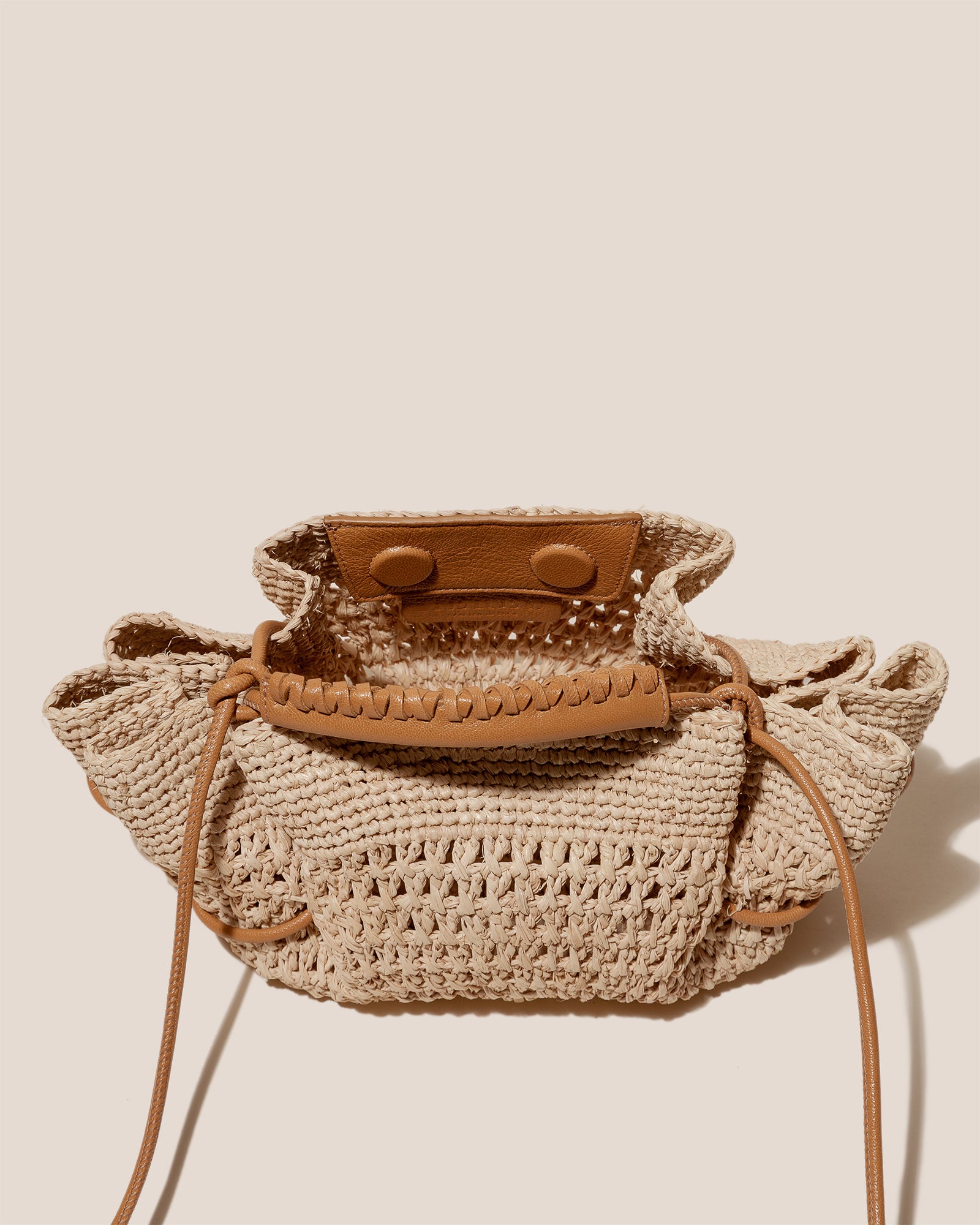 ARTA MINI CROCHET RAFFIA - Pleated Crossbody Bag – Hereu Studio