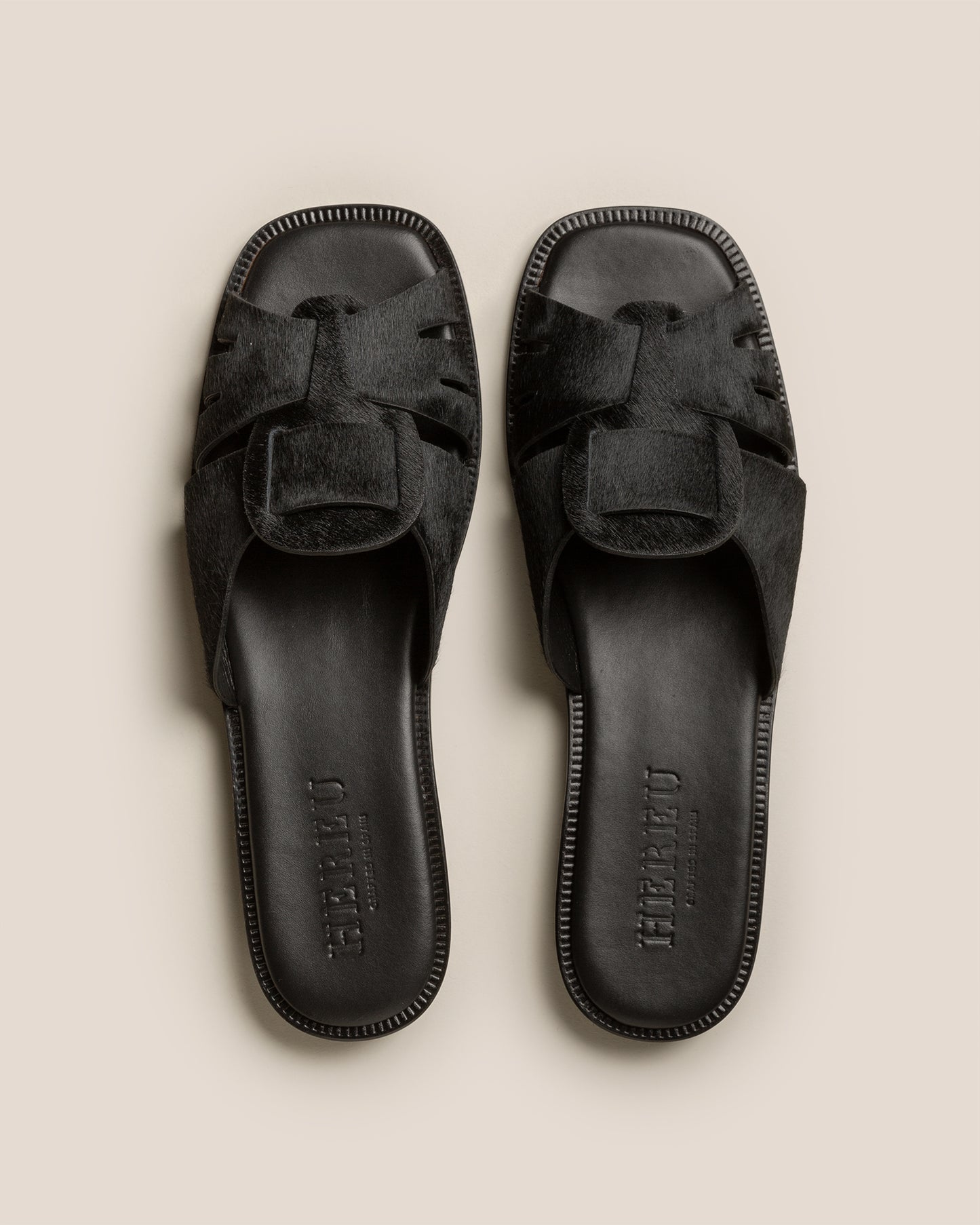 ANCORA SQUARED SLIDE CALF HAIR - Fisherman Slide