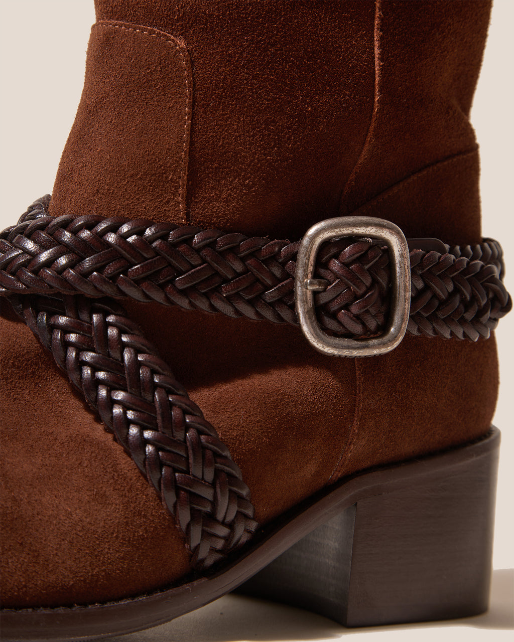 LLIGADA SUEDE - Belt Detail Knee-High Boot