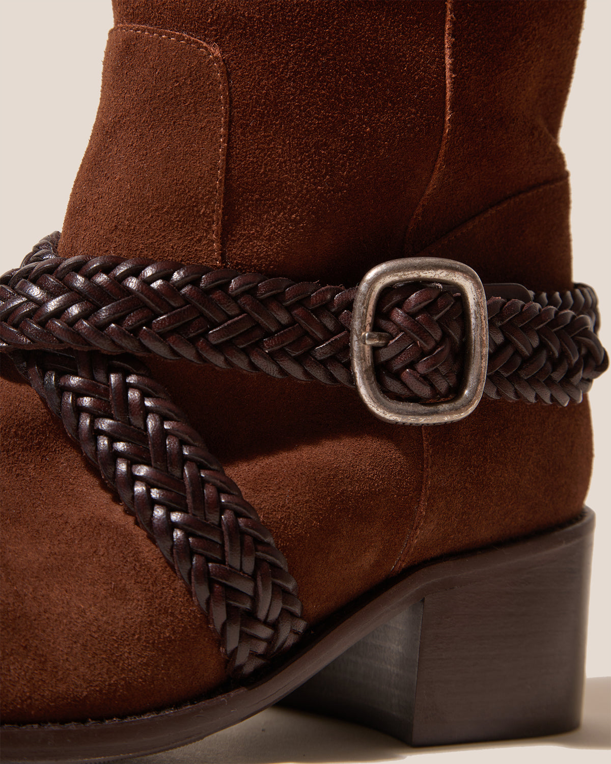 LLIGADA SUEDE - Belt Detail Knee-High Boot