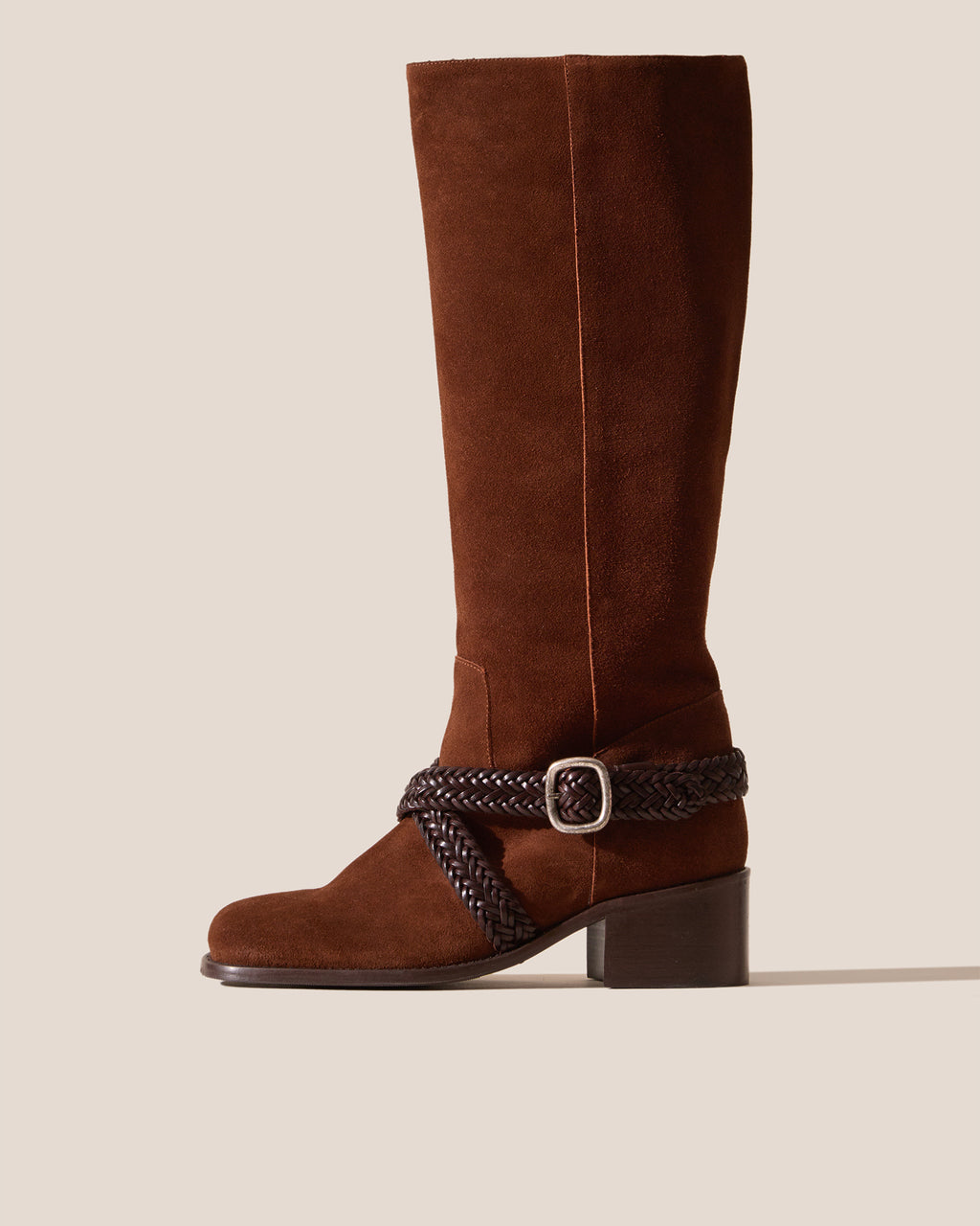 LLIGADA SUEDE - Belt Detail Knee-High Boot