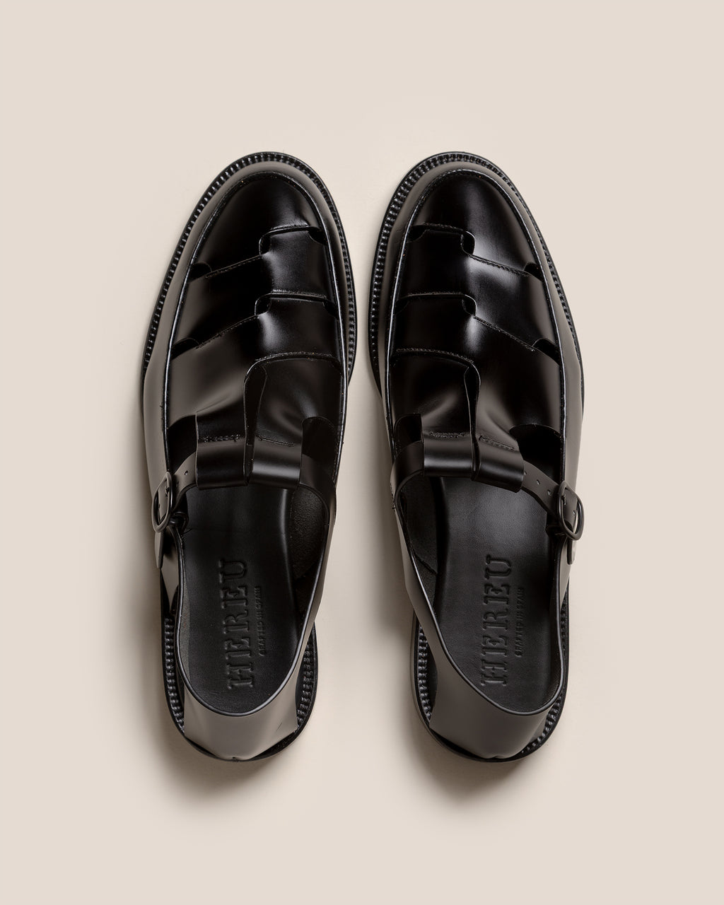 BESSO LEATHER - Men's Woven T-bar Sandal