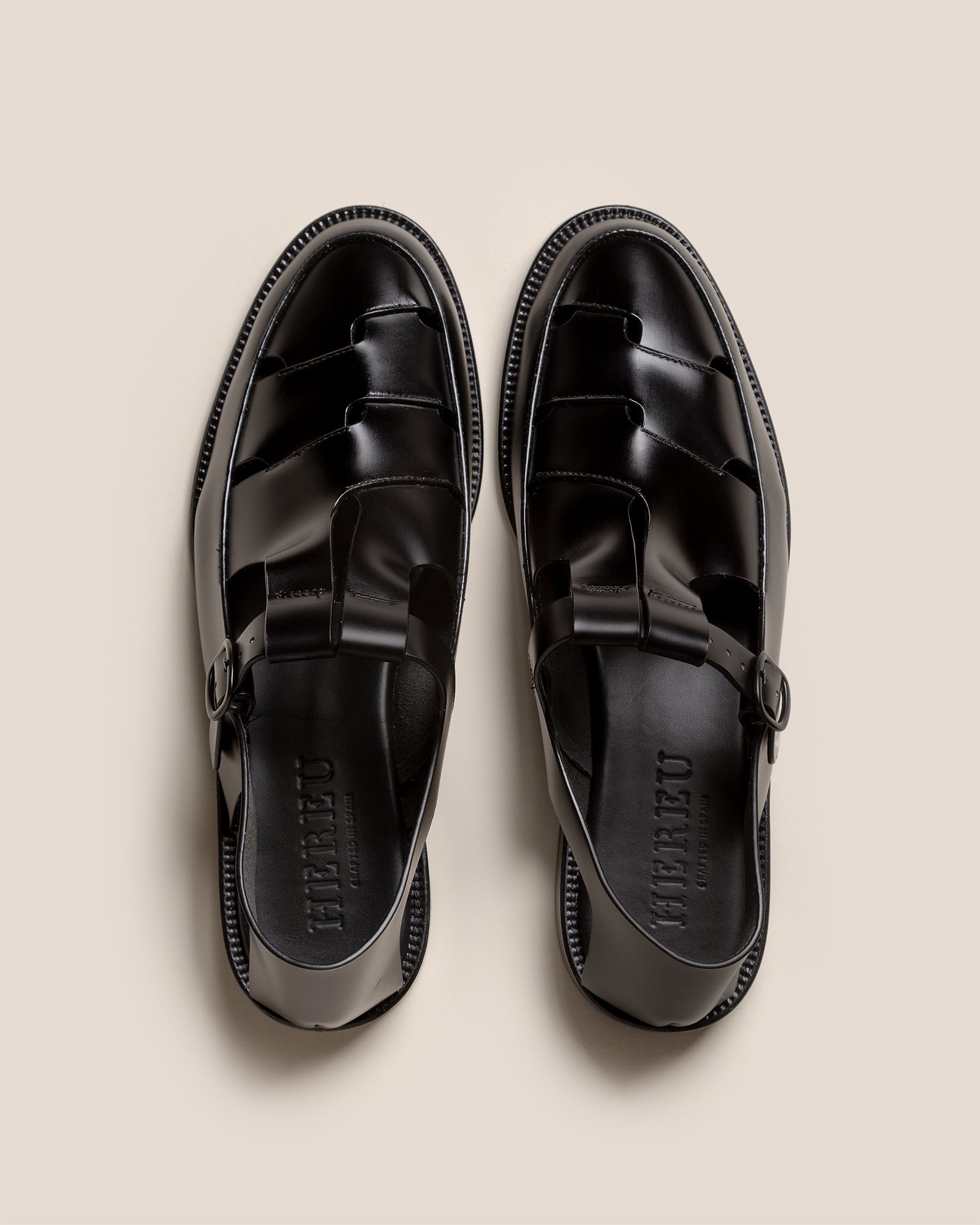BESSO LEATHER - Men's Woven T-bar Sandal