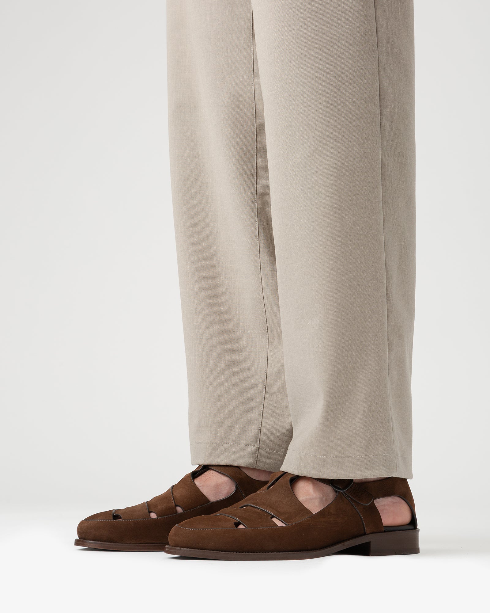 BESSO NUBUCK - Men's Woven T-bar Sandal